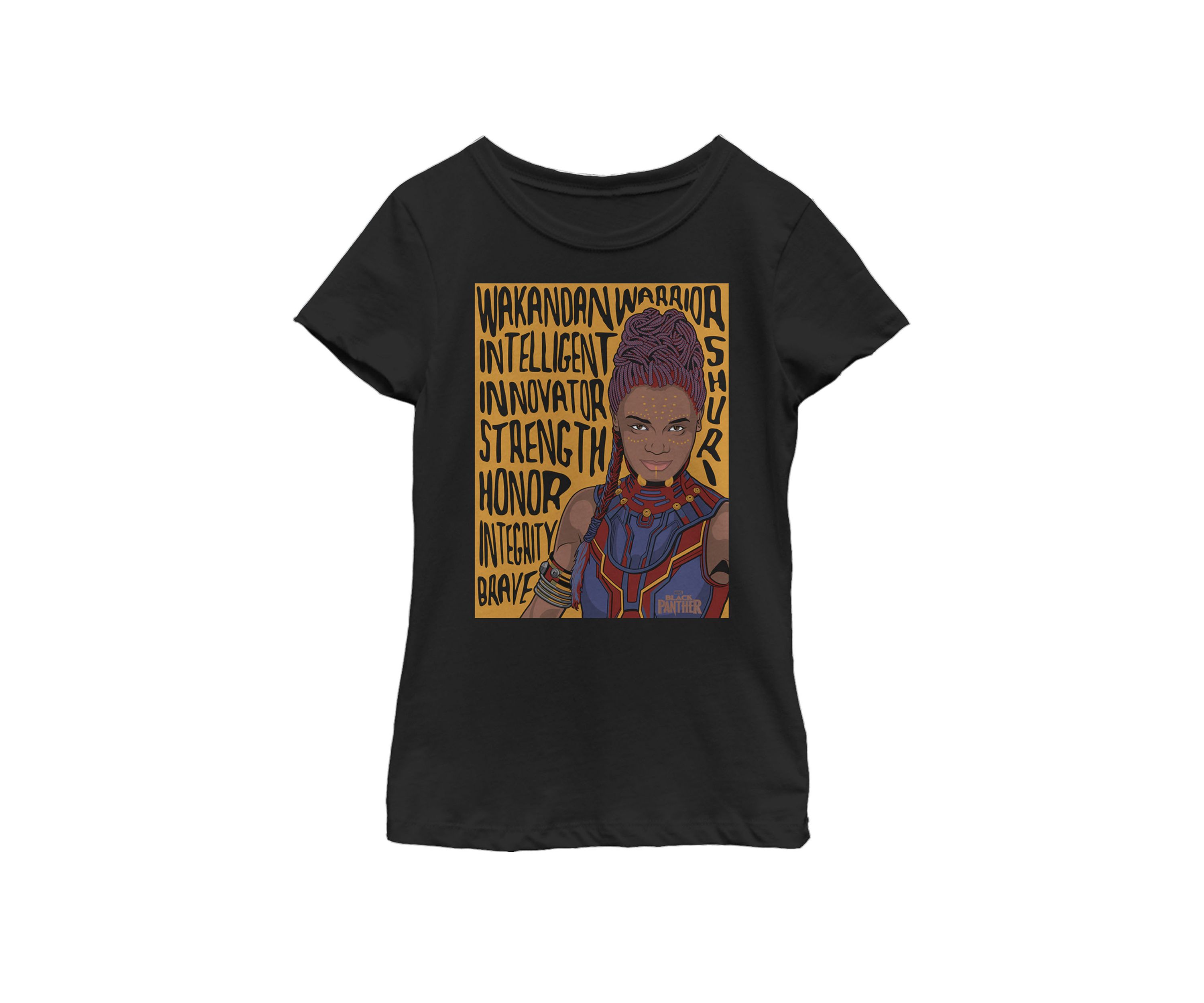 Girls 7-16 Black Panther Movie Shuri Word Art Short Sleeve T-Shirt