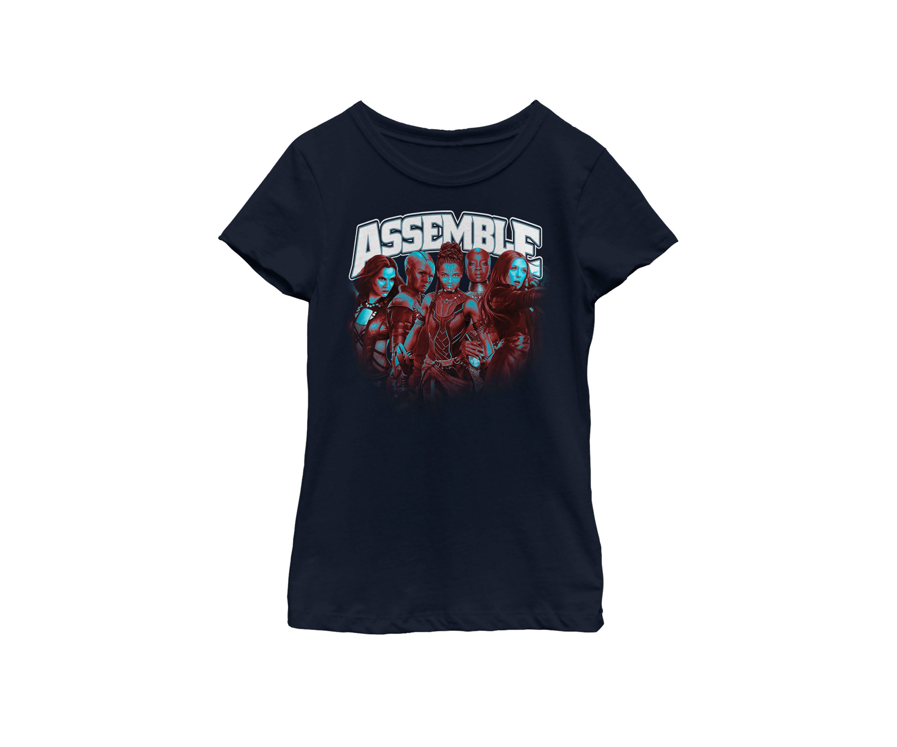 Girls 7-16 Avengers Assemble The Heros Short Sleeve T-Shirt