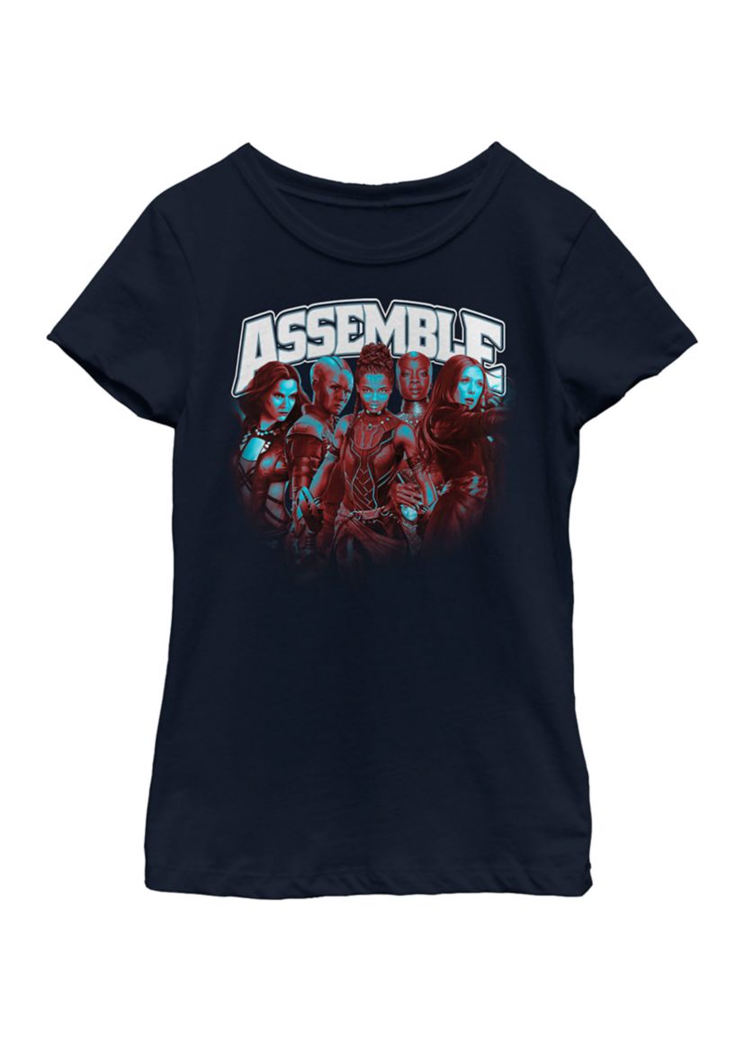 Girls 7-16 Avengers Assemble The Heros Short Sleeve T-Shirt