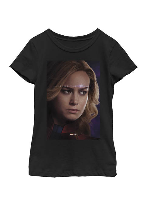 Girls Avengers Endgame Captain Marvel Avenge The Fallen Short Sleeve Graphic T-Shirt
