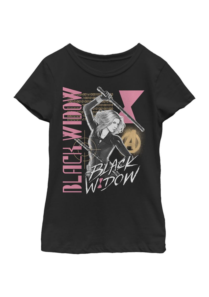 Girls 46x Marvel Black Widow Retro Graphic Top