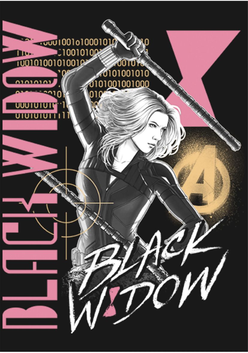 Girls 46x Marvel Black Widow Retro Graphic Top
