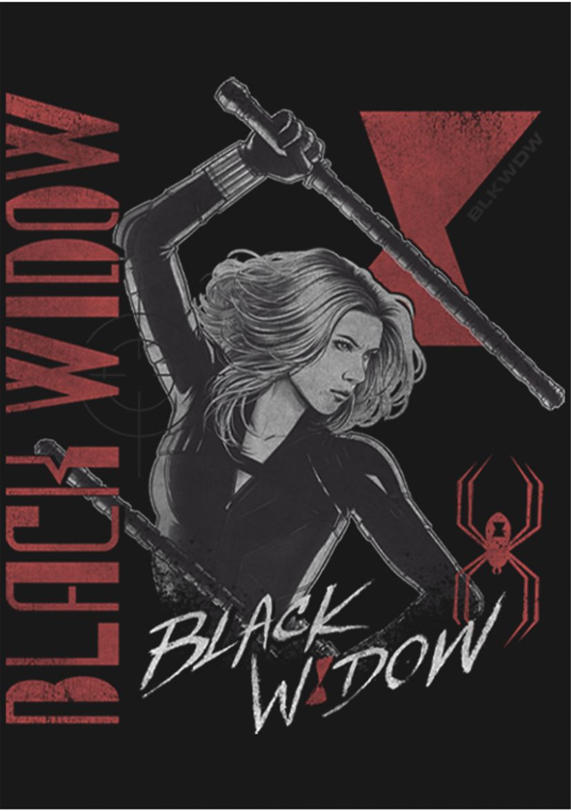 Girls 46x Marvel Black Widow Retro Graphic Top
