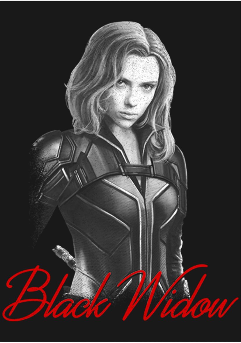 Girls 46x Marvel Black Widow Mono Graphic Top