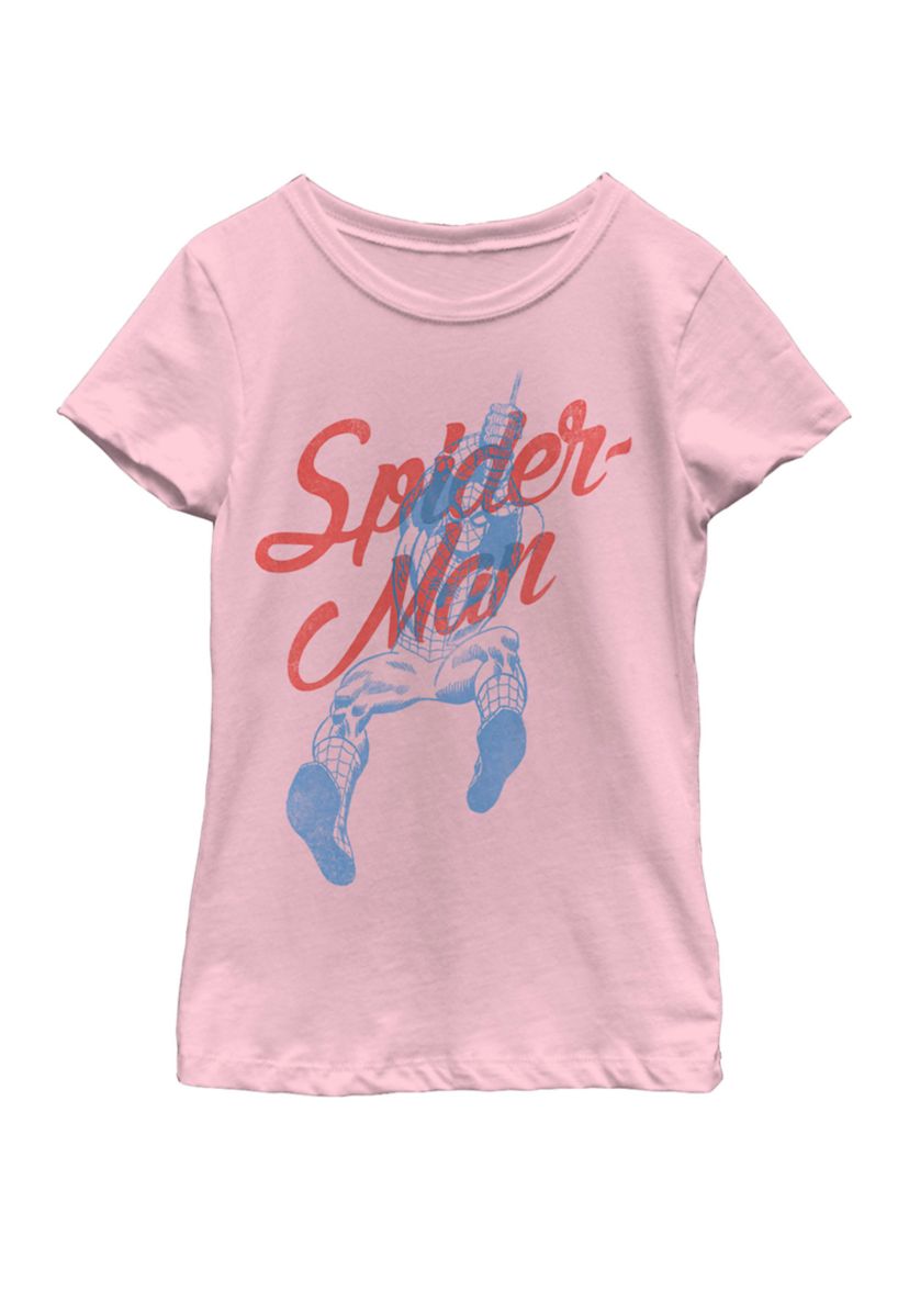 Girls Spider-Man Cursive Short Sleeve Graphic T-Shirt