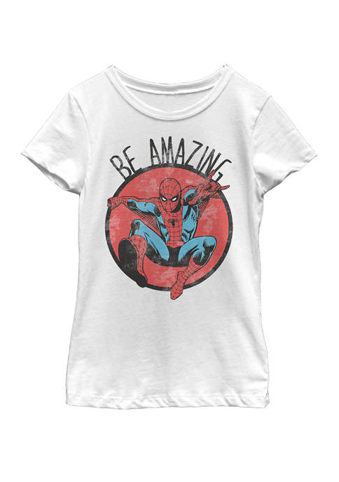 Marvel™ Girls Spider-Man Be Amazing Distressed Short Sleeve