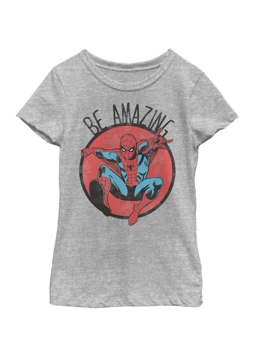 Girls 7-16 Spider-Man Be Amazing Distressed Short Sleeve T-Shirt