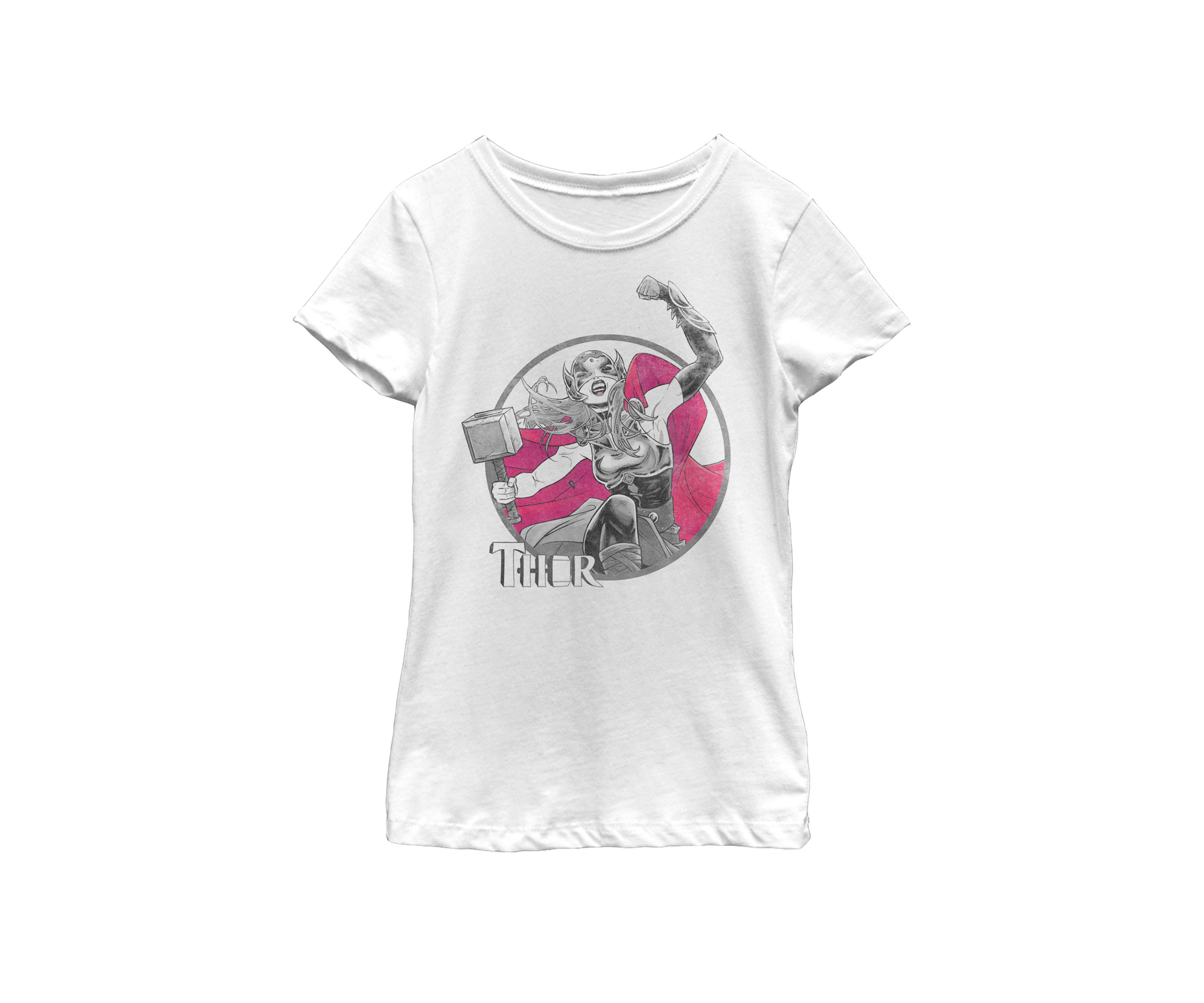 Girls Thor Female Power Circle Short Sleeve Graphic T-Shirt