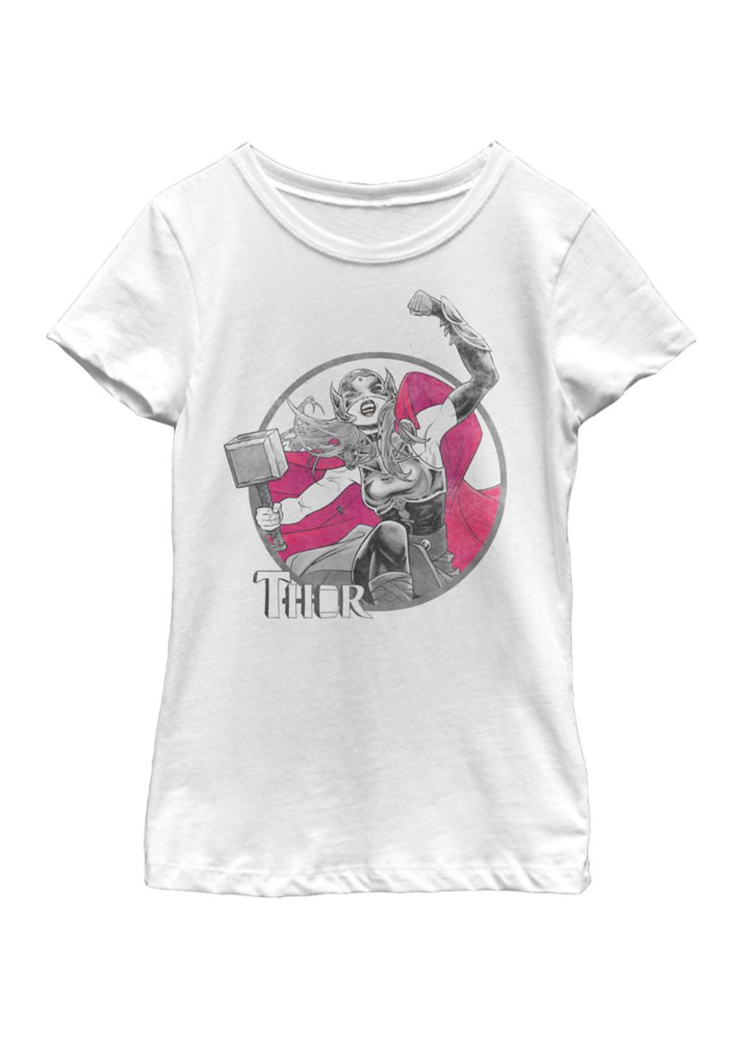 Girls Thor Female Power Circle Short Sleeve Graphic T-Shirt