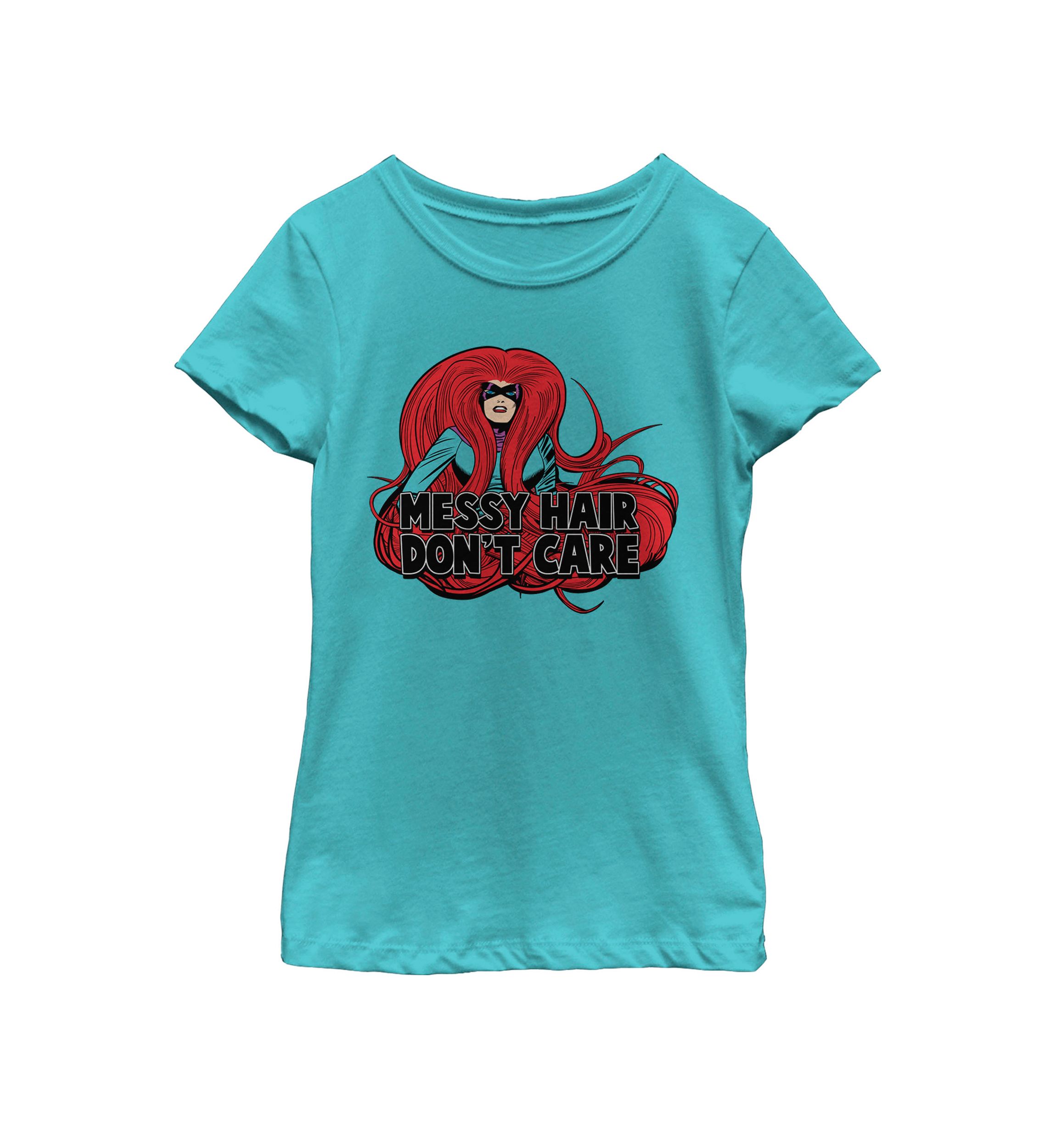 Girls 7-16 Medusa Messy Hair Dont Care Short Sleeve T-Shirt