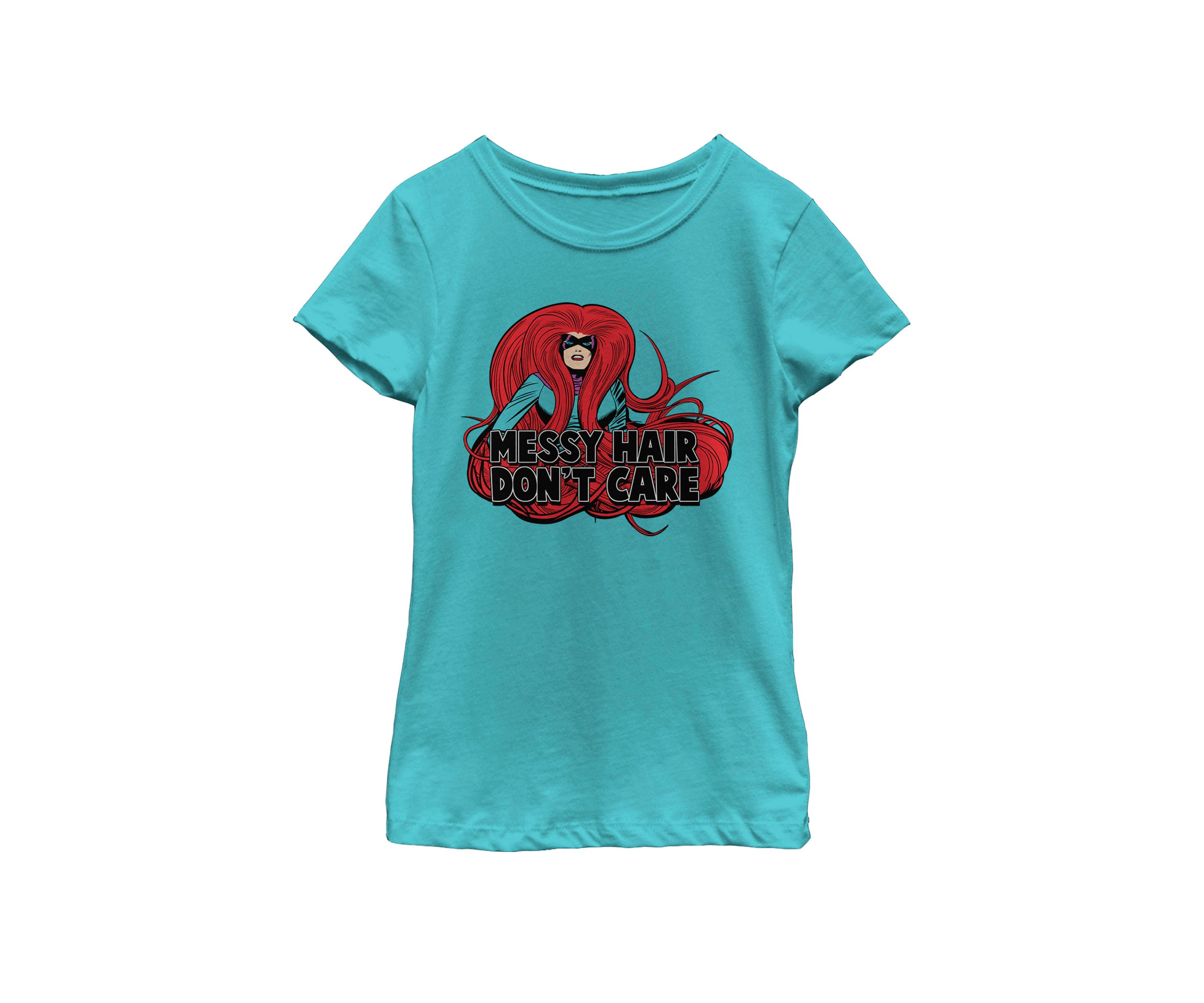 Girls 7-16 Medusa Messy Hair Dont Care Short Sleeve T-Shirt