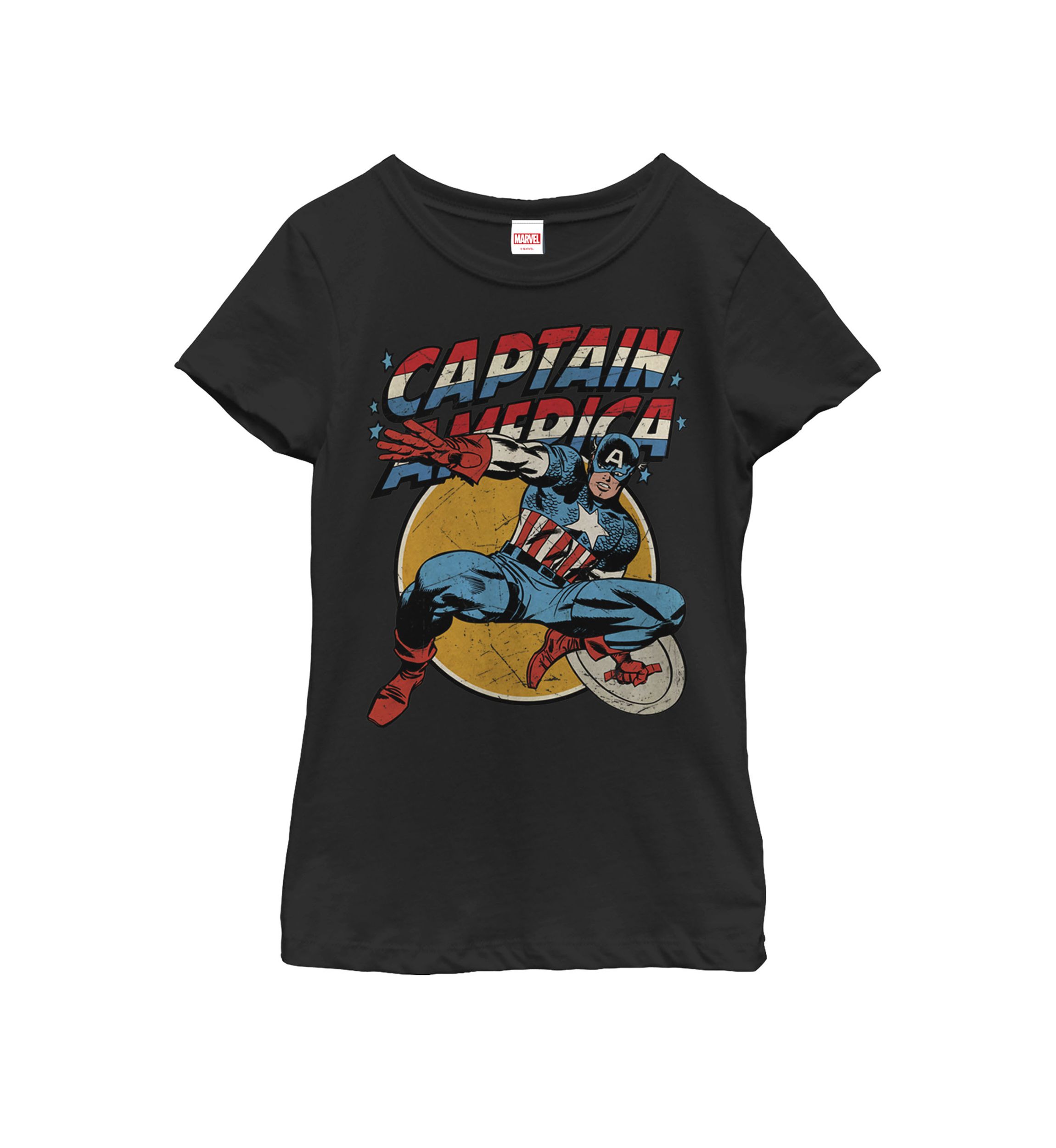 Girls 7-16 Captain America Avengers Shield Short Sleeve T-Shirt