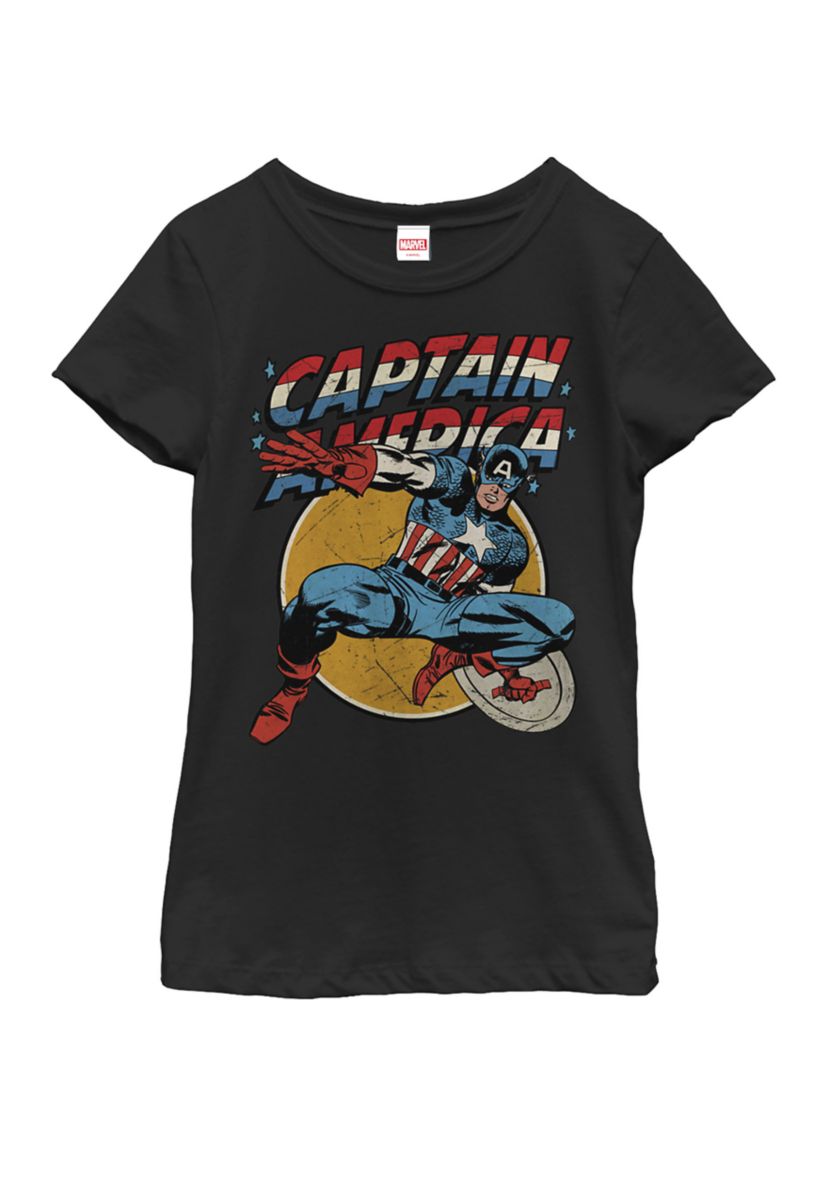 Girls 7-16 Captain America Avengers Shield Short Sleeve T-Shirt