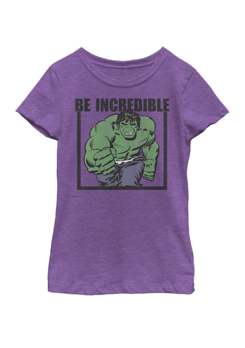 Girls Hulk Be Incredible Adult Short Sleeve Graphic T-Shirt