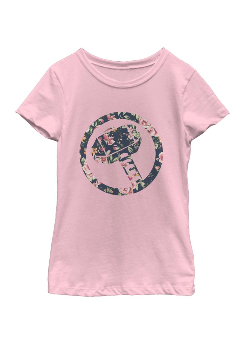 Girls 7-16 Hammer Thor Floral Print Short Sleeve Graphic T-Shirt 