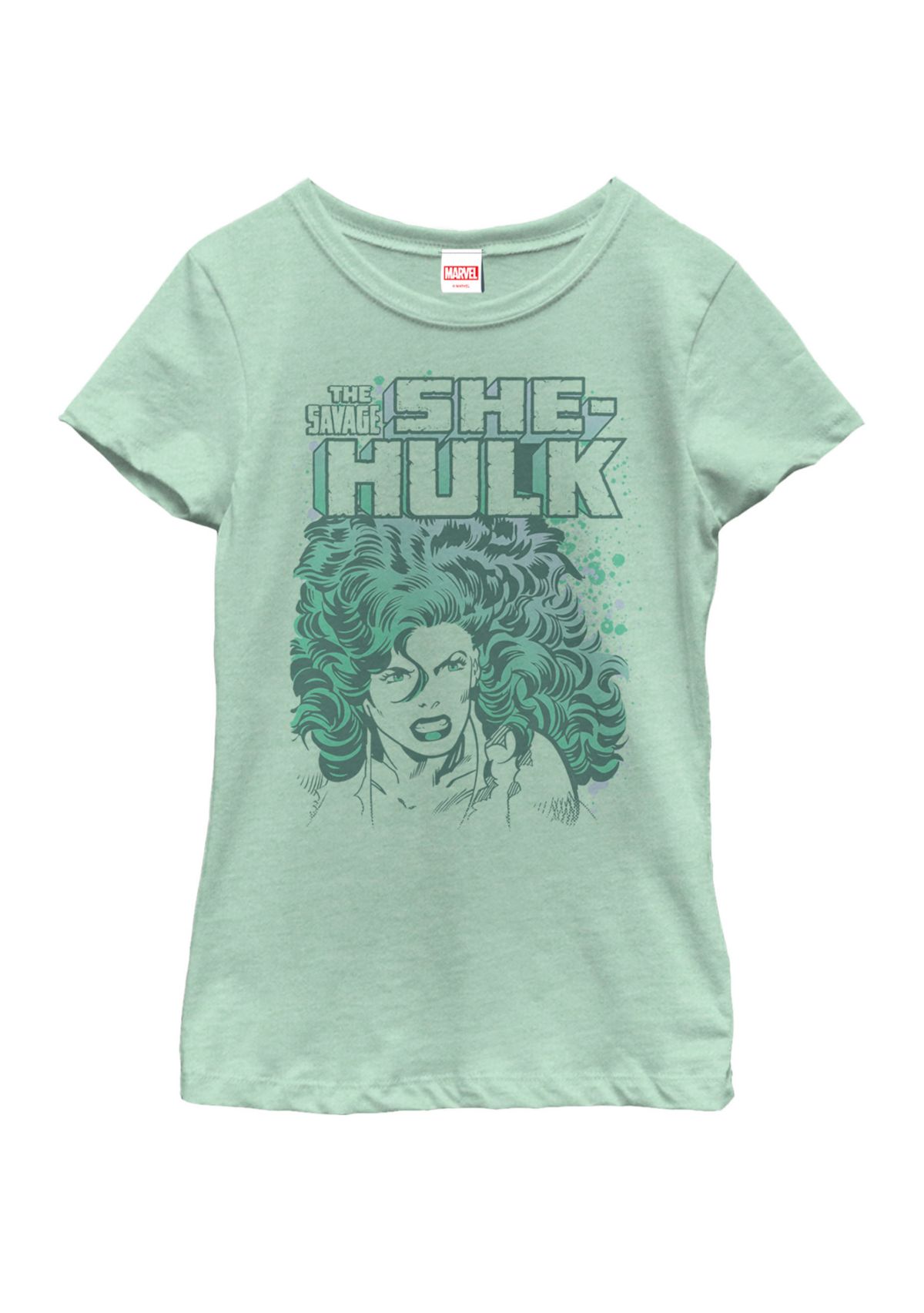 Girls The Savage She-Hulk Colorful Retro Portrait Short Sleeve Graphic T-Shirt