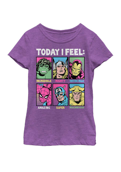 Girls Classic Comics Today I Feel Short Sleeve Graphic T-Shirt