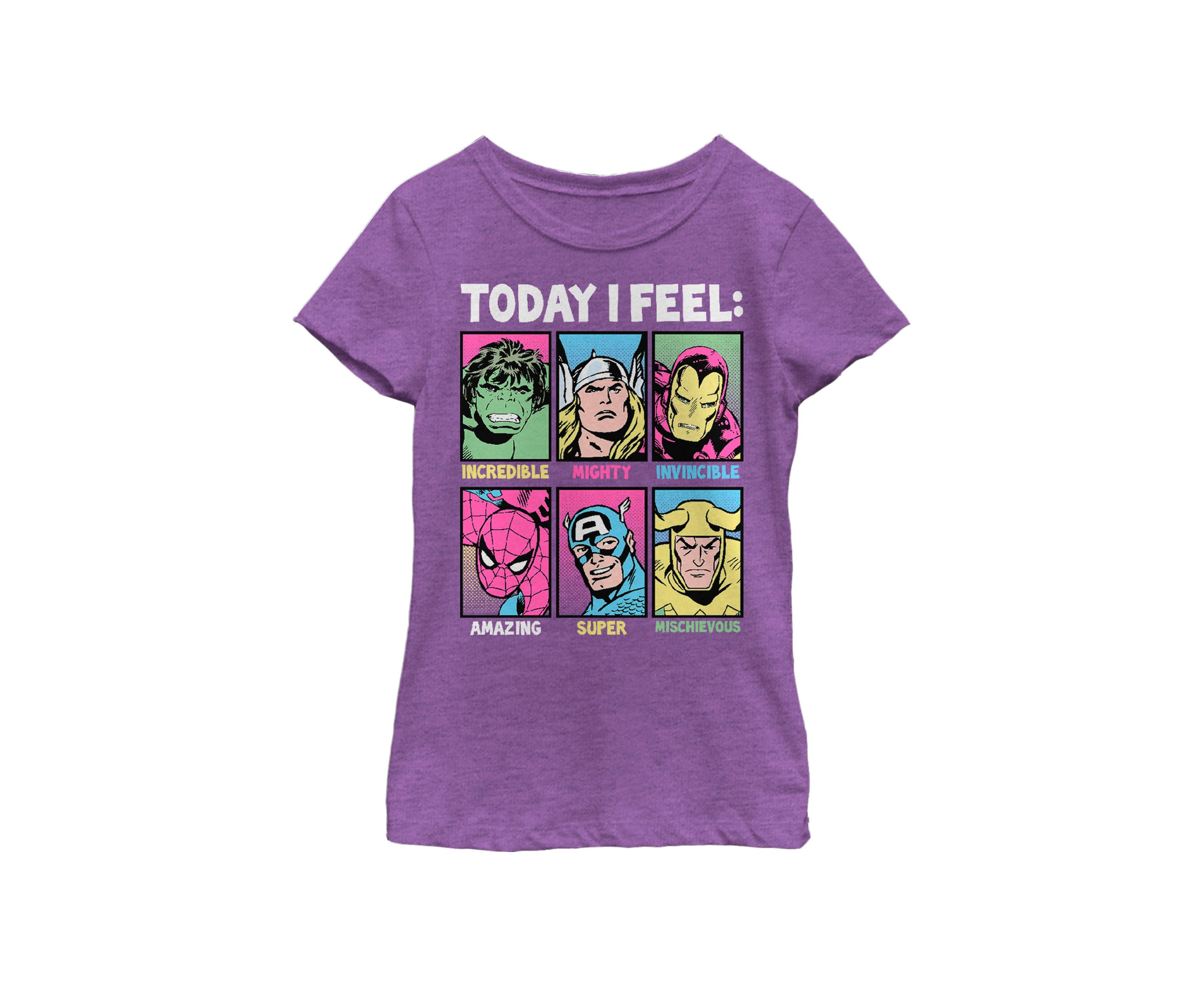 Girls Classic Comics Today I Feel Short Sleeve Graphic T-Shirt