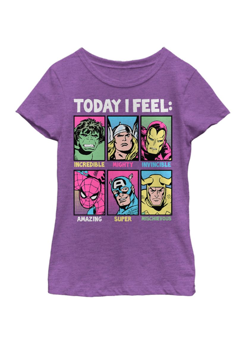 Girls Classic Comics Today I Feel Short Sleeve Graphic T-Shirt