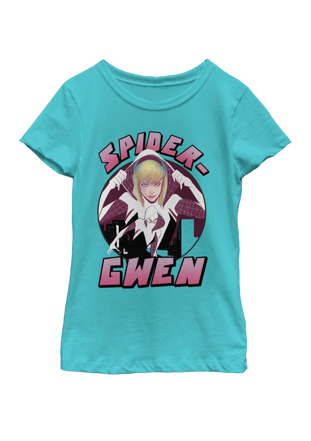 Girls Spider-Gwen Wear The Badge Short Sleeve Graphic T-Shirt