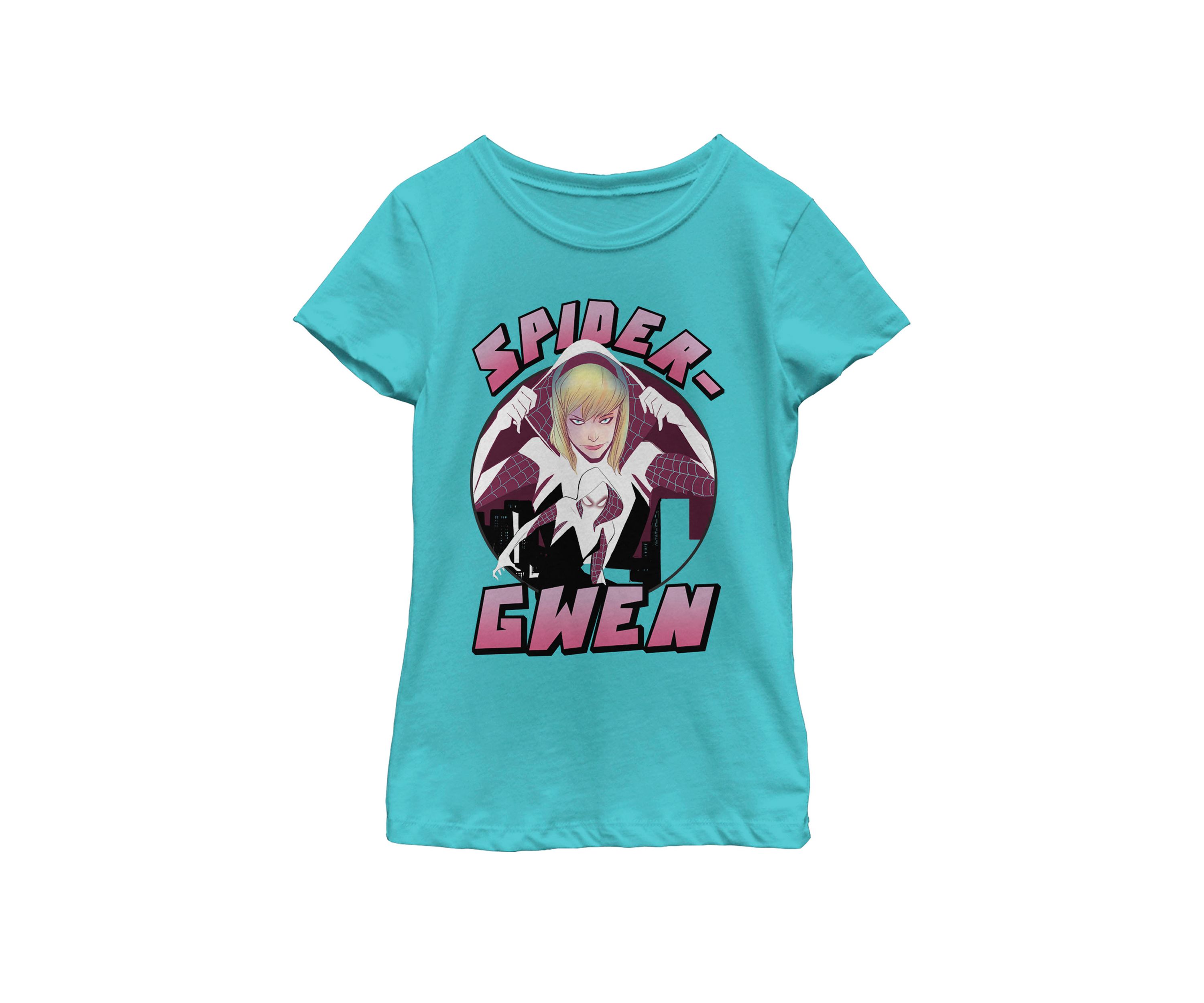 Girls Spider-Gwen Wear The Badge Short Sleeve Graphic T-Shirt