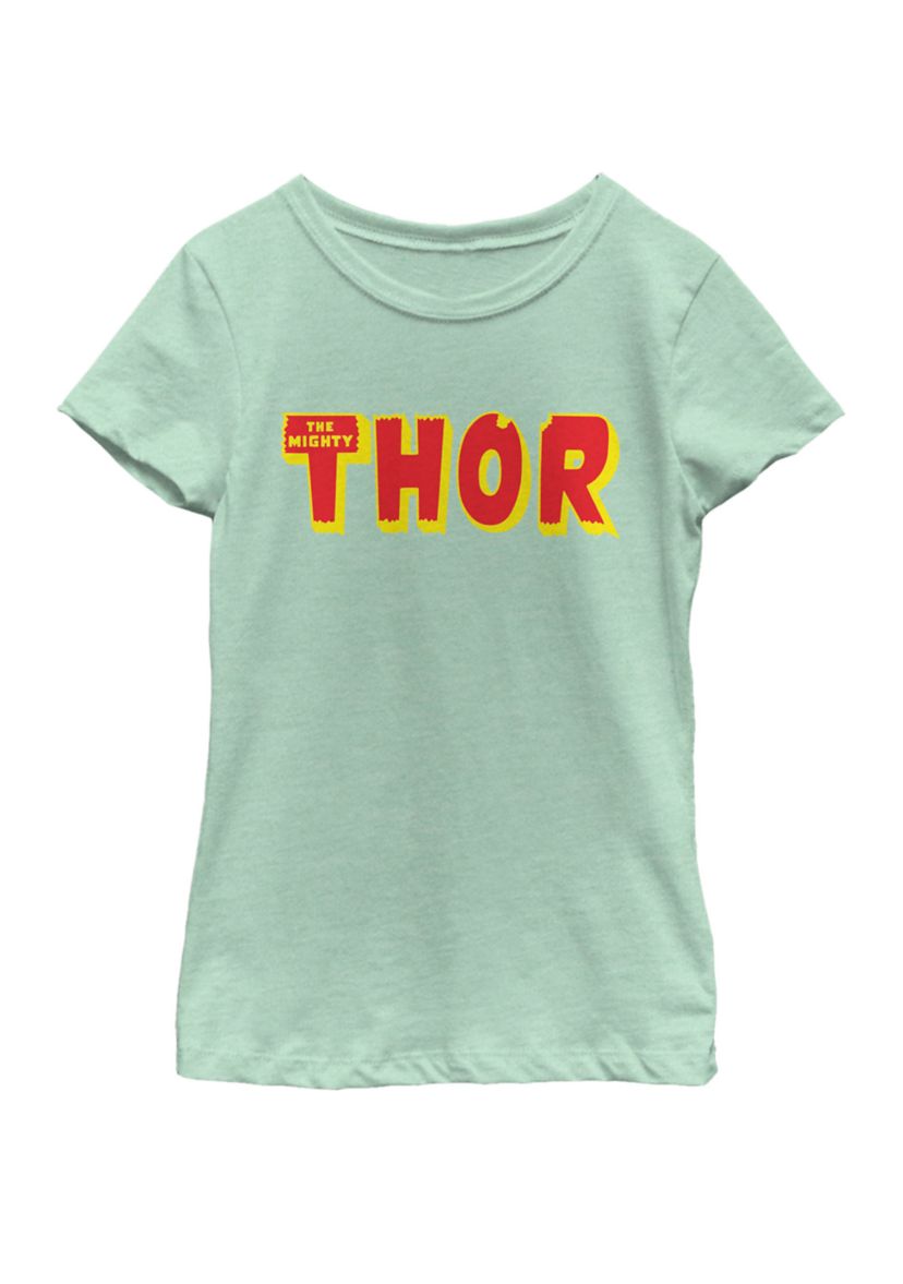 Girls Thor Name Logo Short Sleeve Graphic T-Shirt