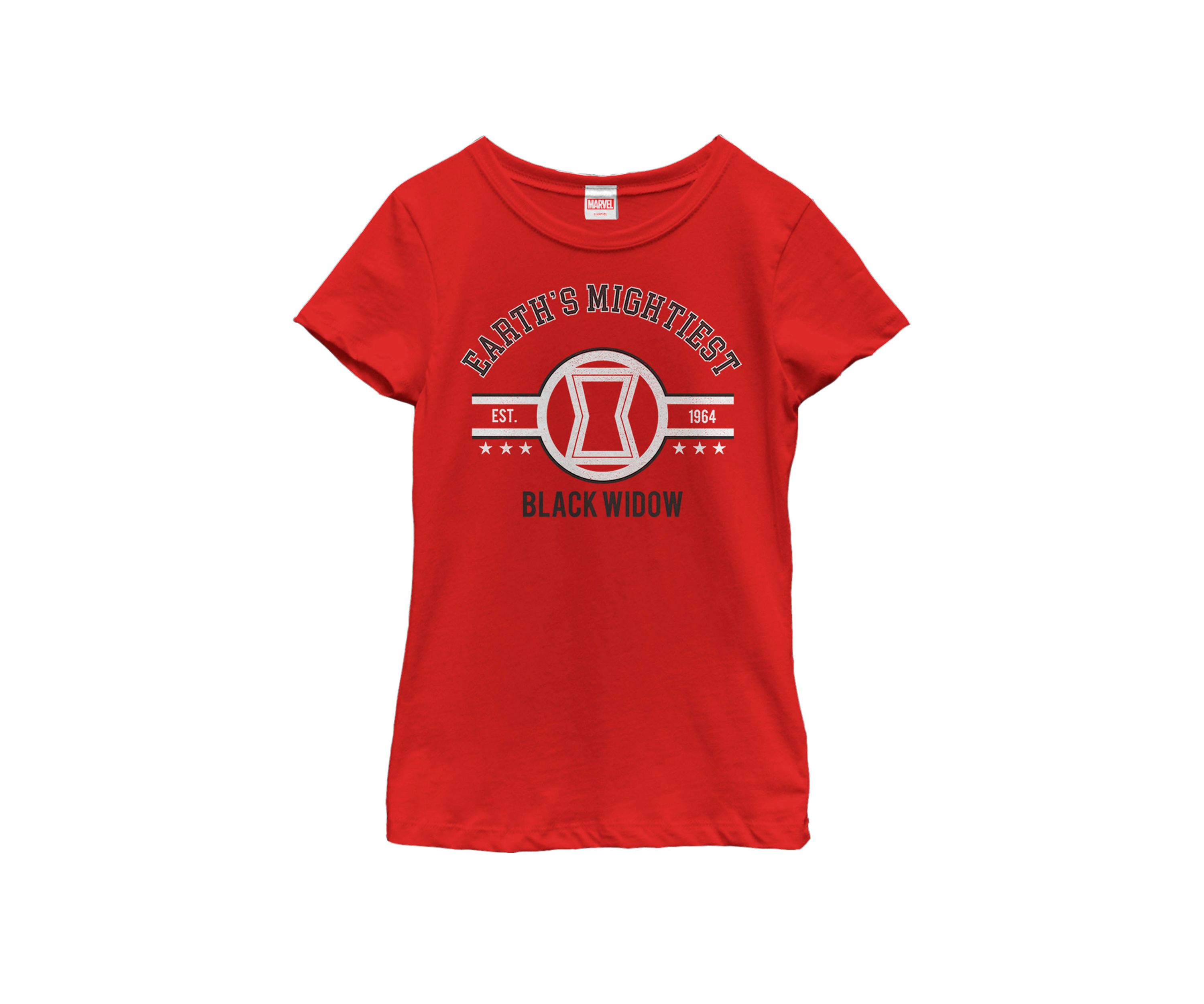 Girls Black Widow Earths Mightiest Short Sleeve Graphic T-Shirt