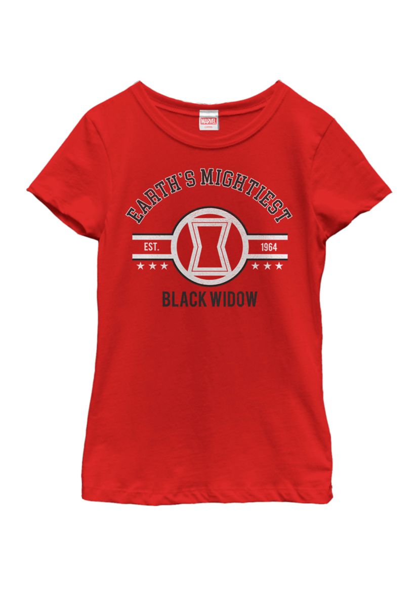 Girls Black Widow Earths Mightiest Short Sleeve Graphic T-Shirt