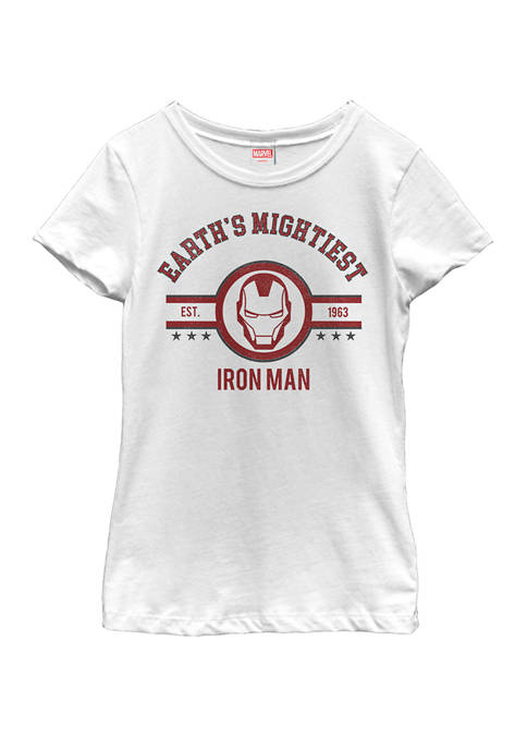 Girls 7-16 Iron Man Earths Mightiest Short Sleeve T-Shirt