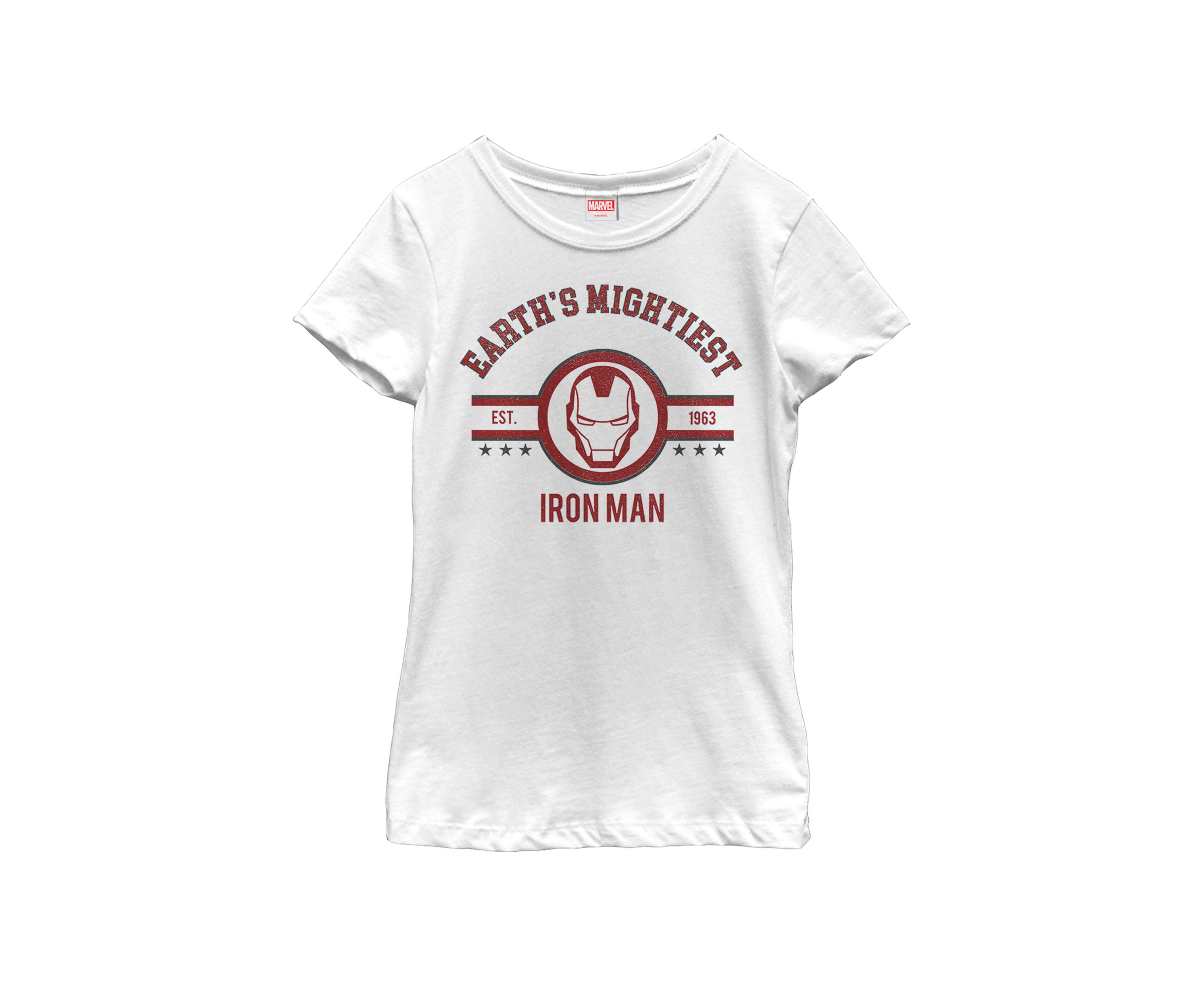 Girls 7-16 Iron Man Earths Mightiest Short Sleeve T-Shirt