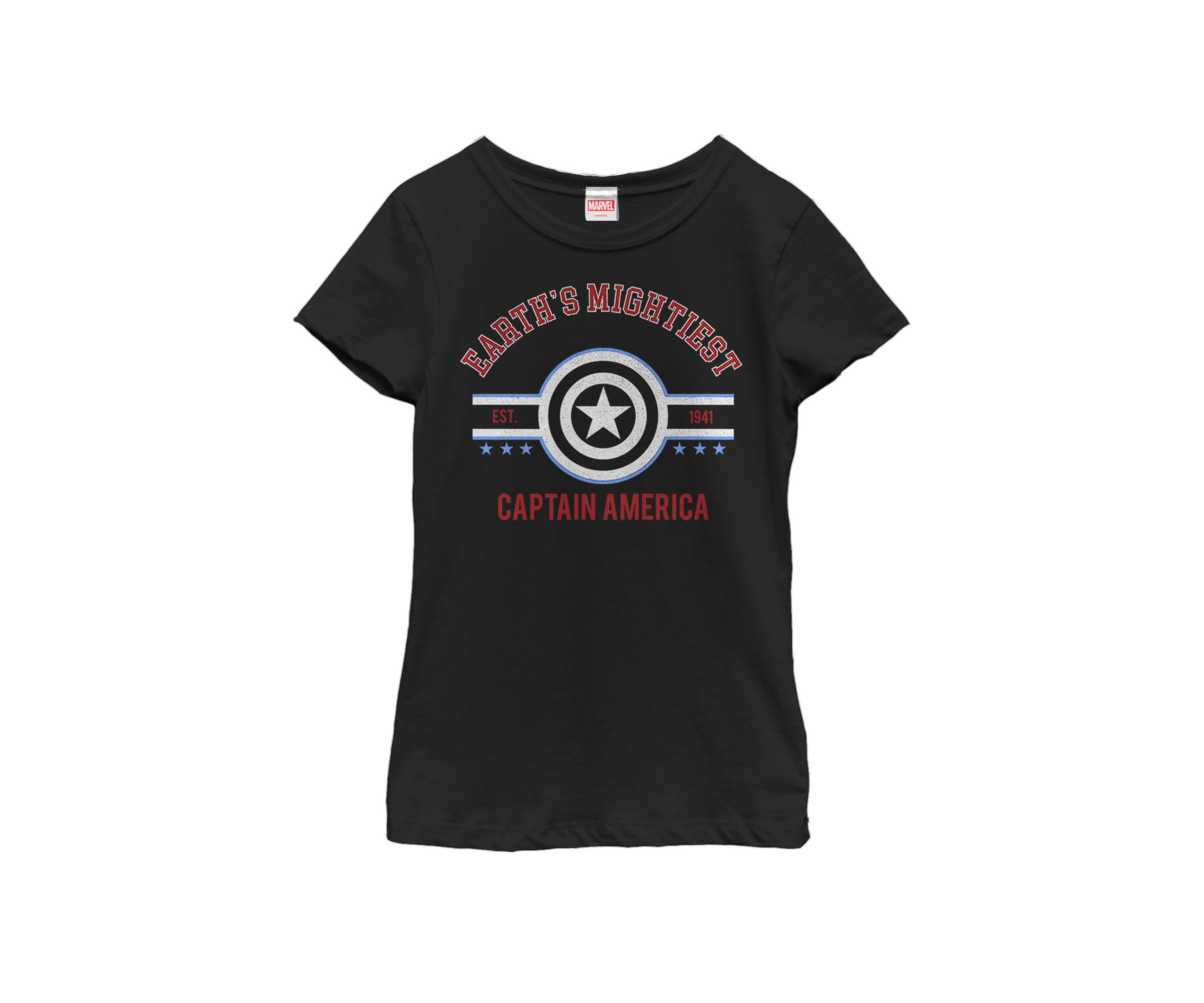 Girls Captain America Earths Mightiest Short Sleeve Graphic T-Shirt