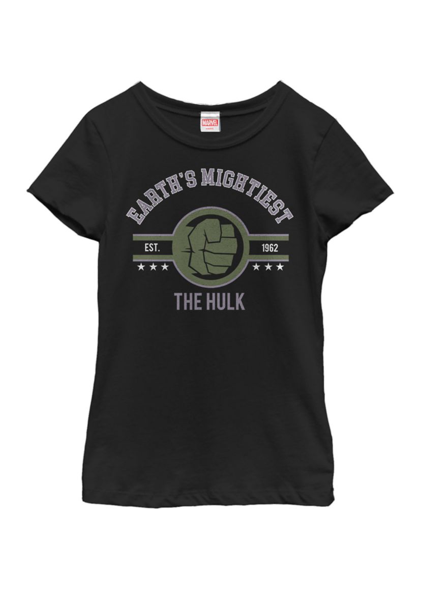 Girls The Hulk Earths Mightiest Short Sleeve Graphic T-Shirt