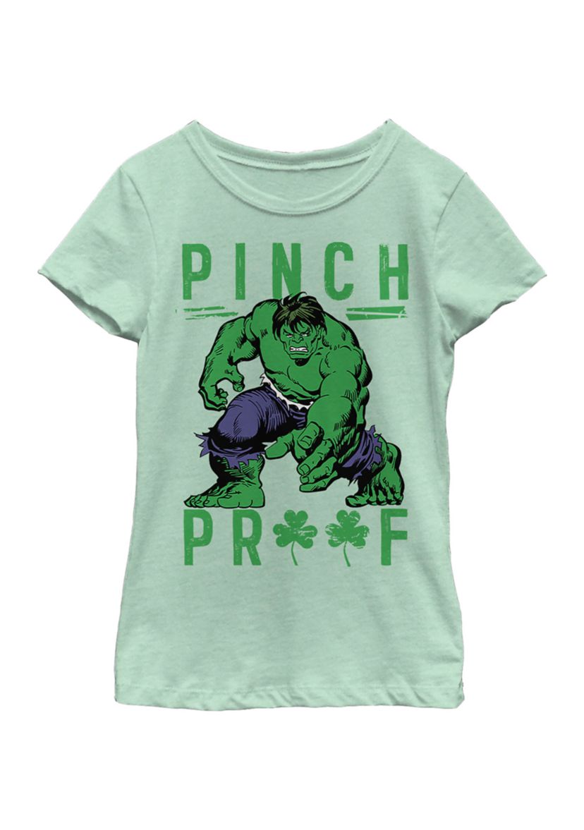 Girls 46x Marvel Green Pinch Graphic Top