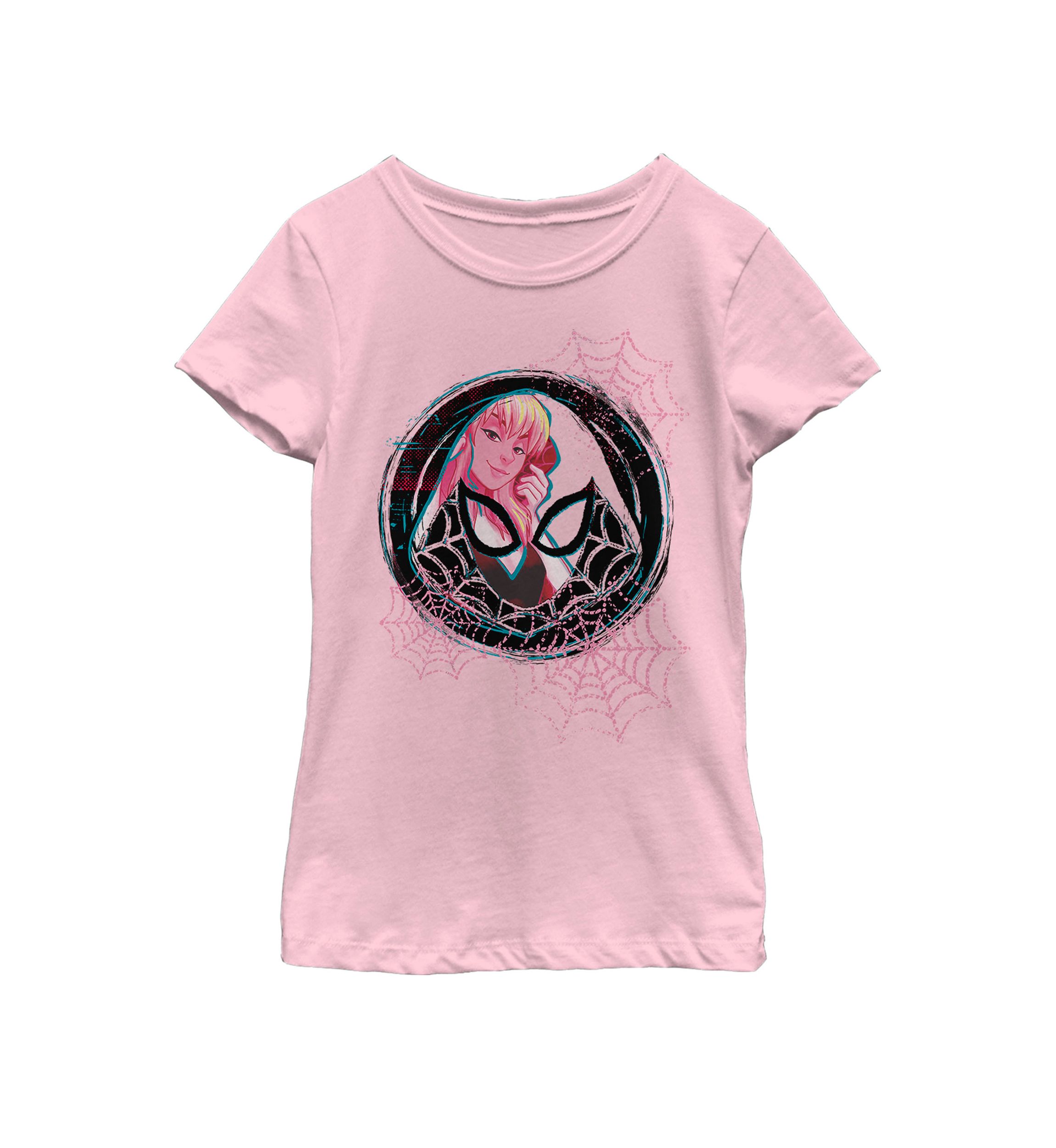 Girls Ghospider Gwen Background Badge Short Sleeve Graphic T-Shirt