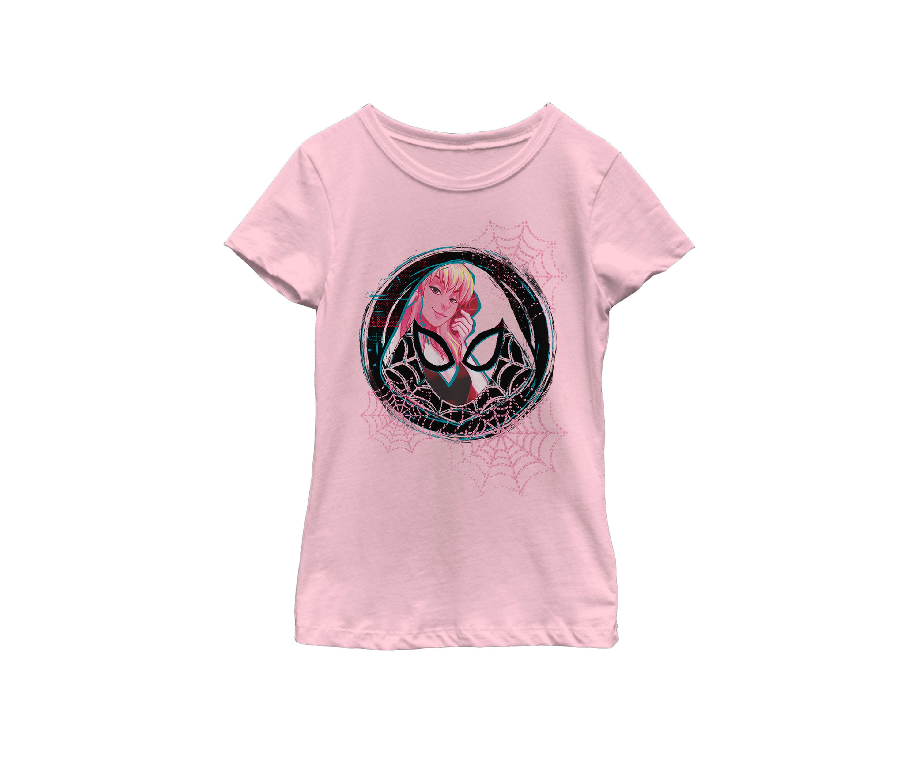 Girls Ghospider Gwen Background Badge Short Sleeve Graphic T-Shirt