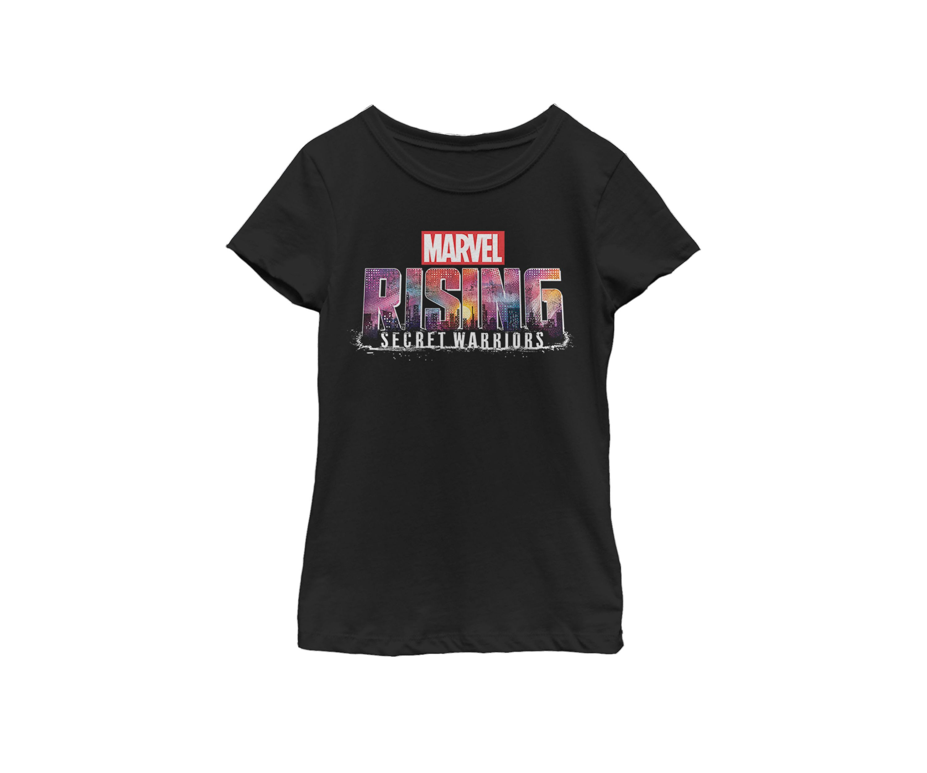 Girls Secret Warriors Logo City Fill Short Sleeve Graphic T-Shirt