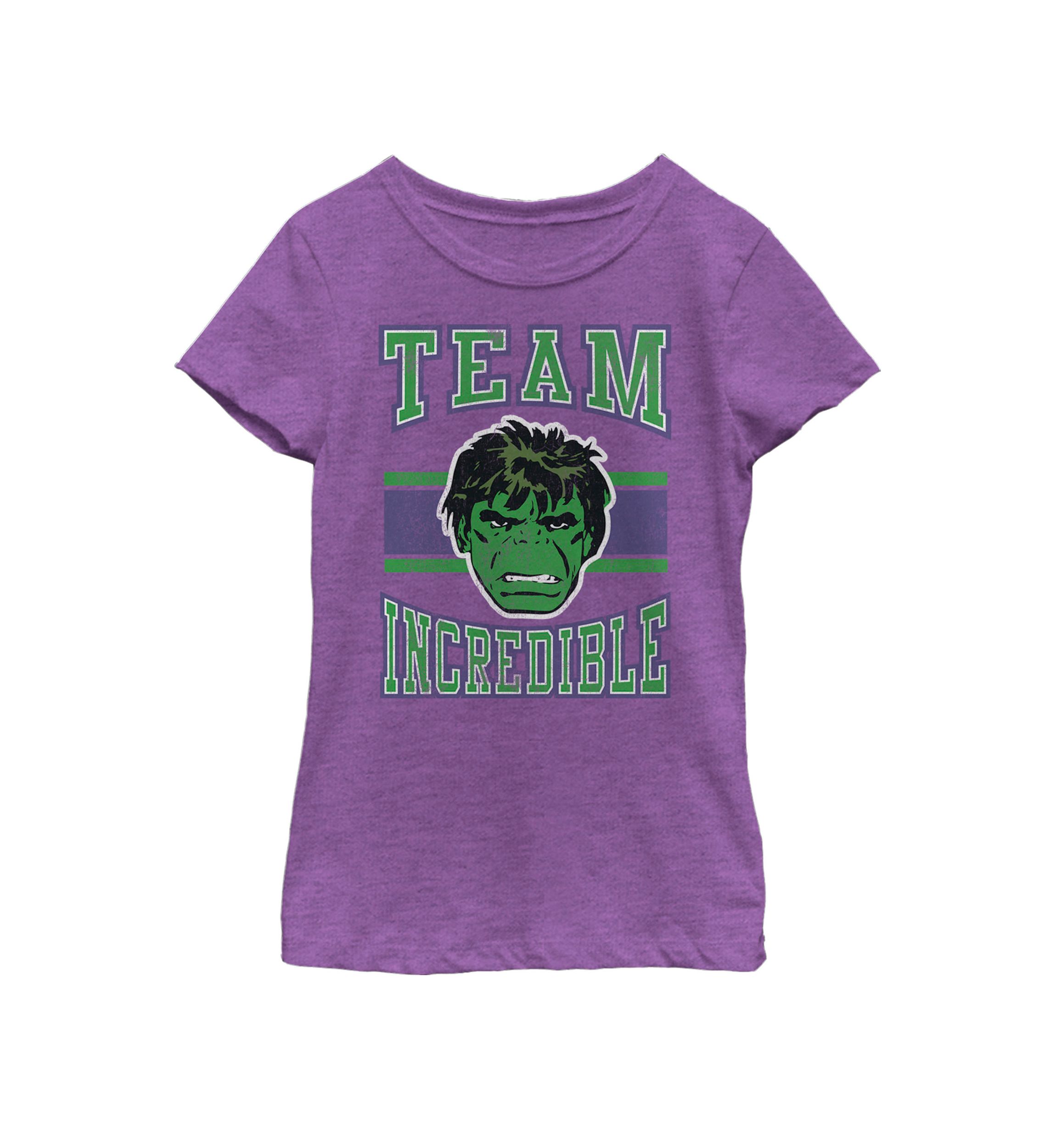 Girls Classic Team Incredible Hulk Short Sleeve Graphic T-Shirt