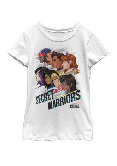 Girls 7-16 Secret Warriors Full Cast Side Profile Short Sleeve Graphic T-Shirt