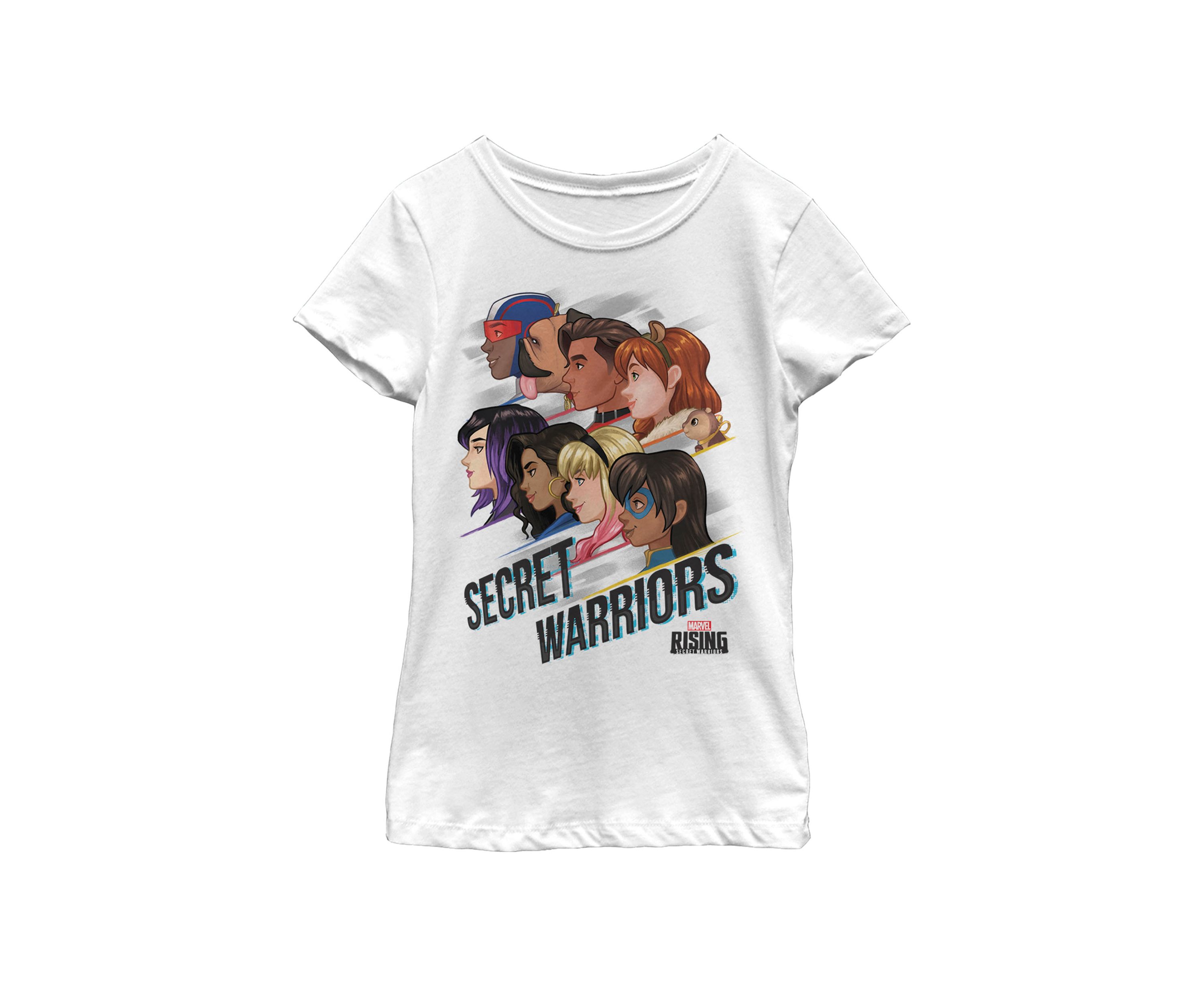 Girls 7-16 Secret Warriors Full Cast Side Profile Short Sleeve Graphic T-Shirt