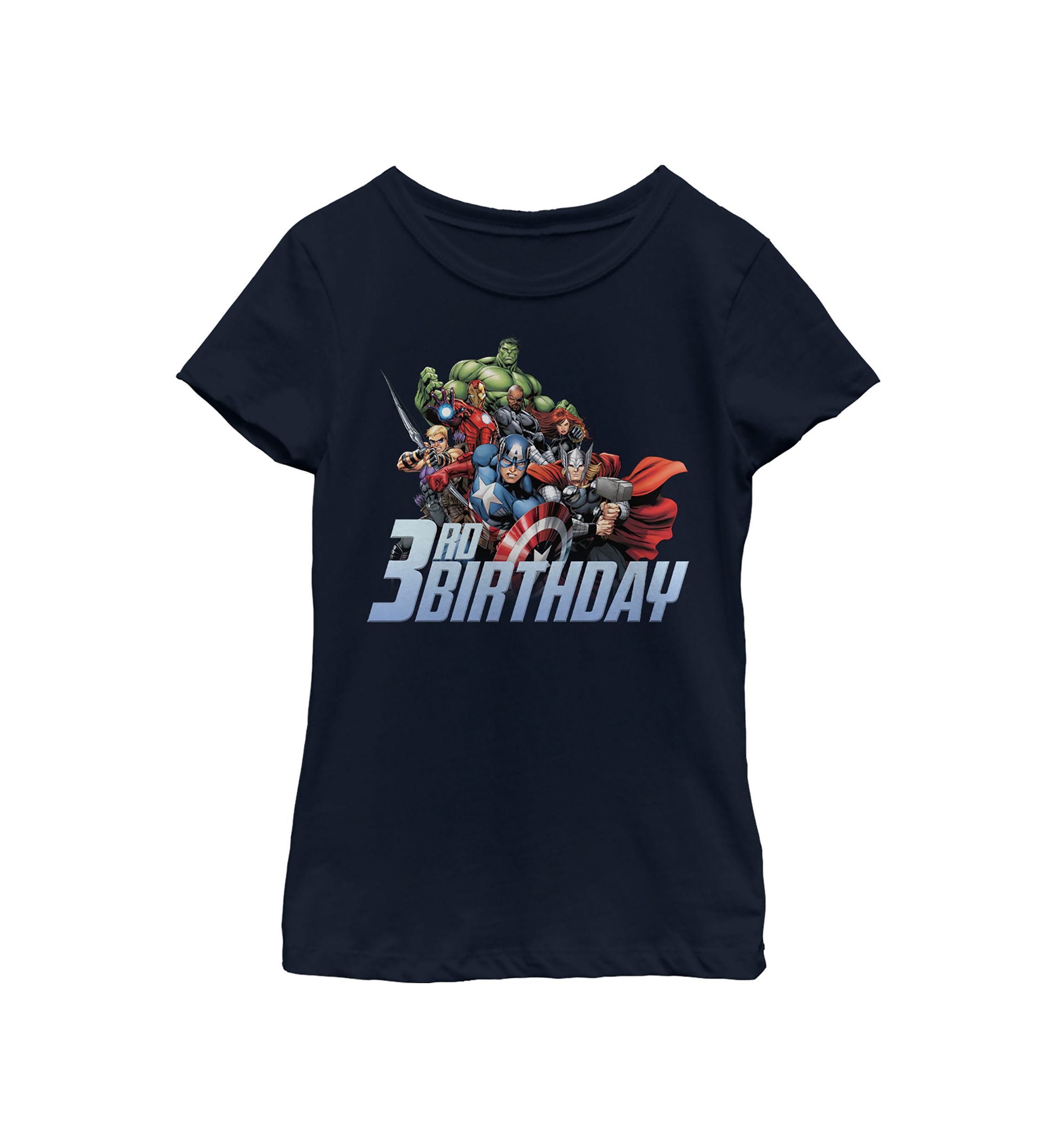 Girls 46x Marvel Avengers 3rd Birthday Graphic Top