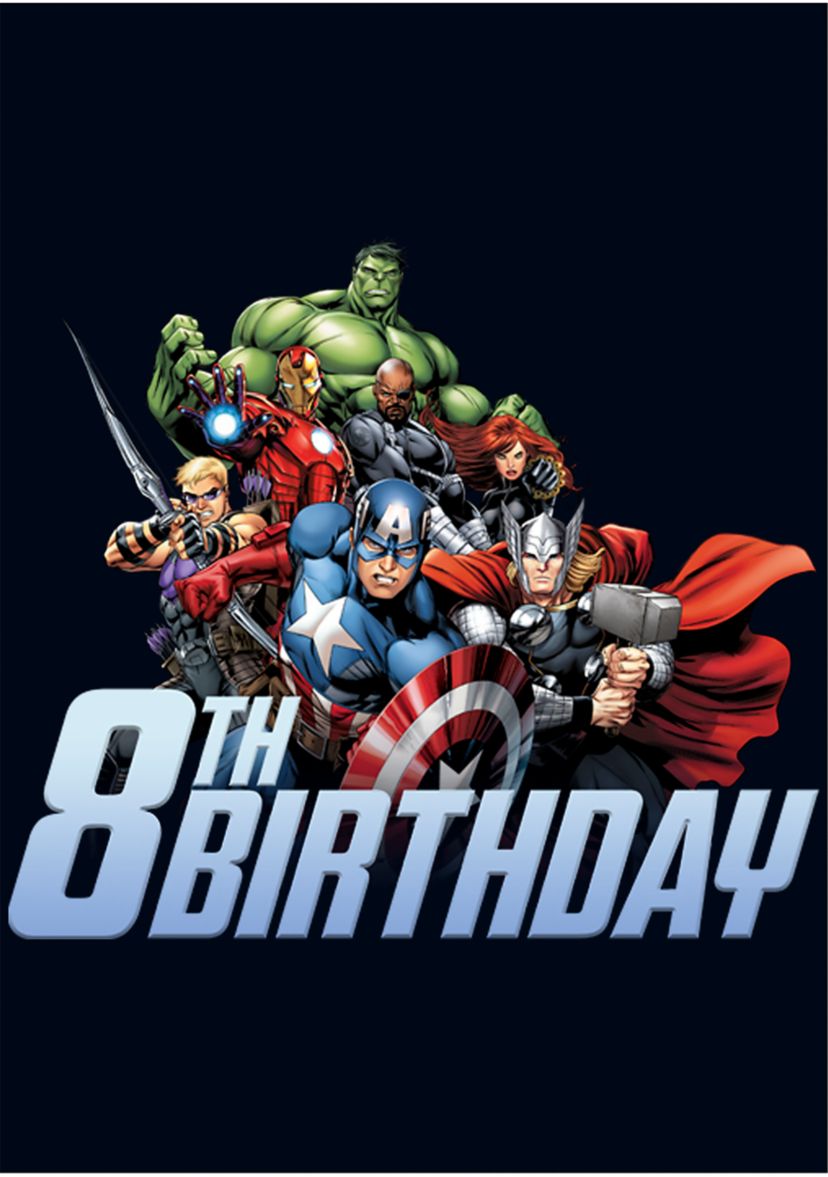 Girls 46x Marvel Avengers 8th Birthday Graphic Top