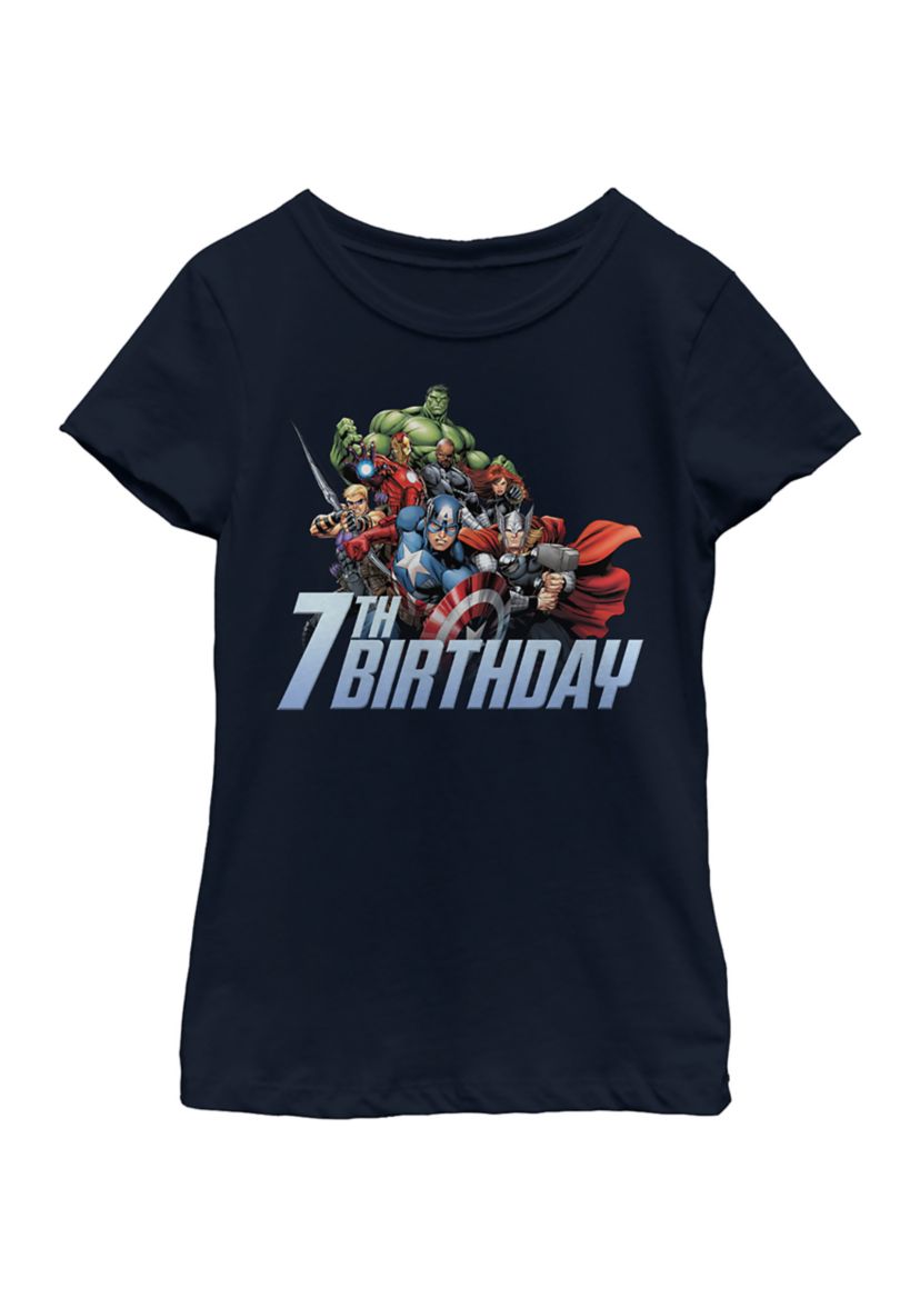 Girls 46x Marvel Avengers 7th Birthday Graphic Top
