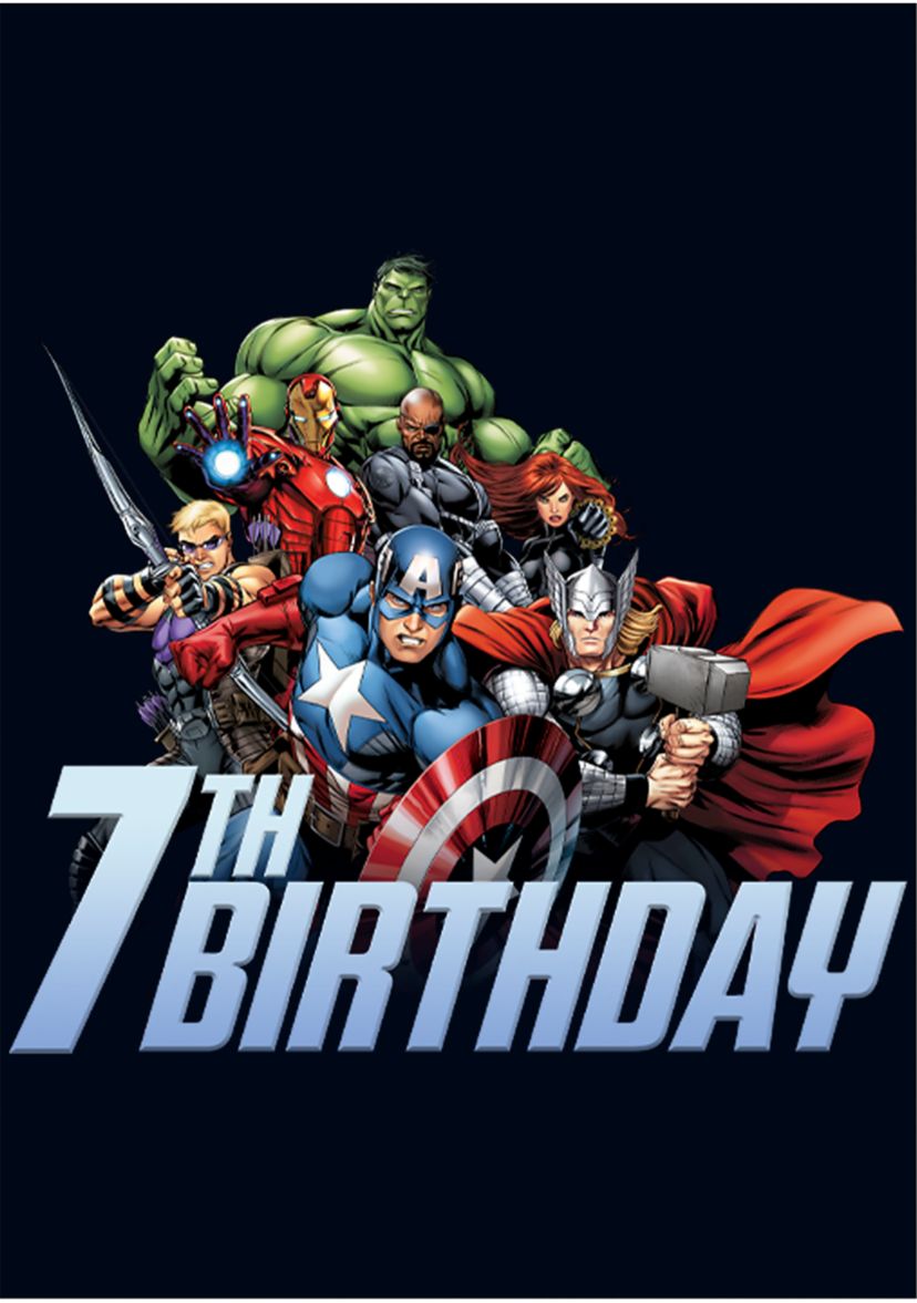 Girls 46x Marvel Avengers 7th Birthday Graphic Top