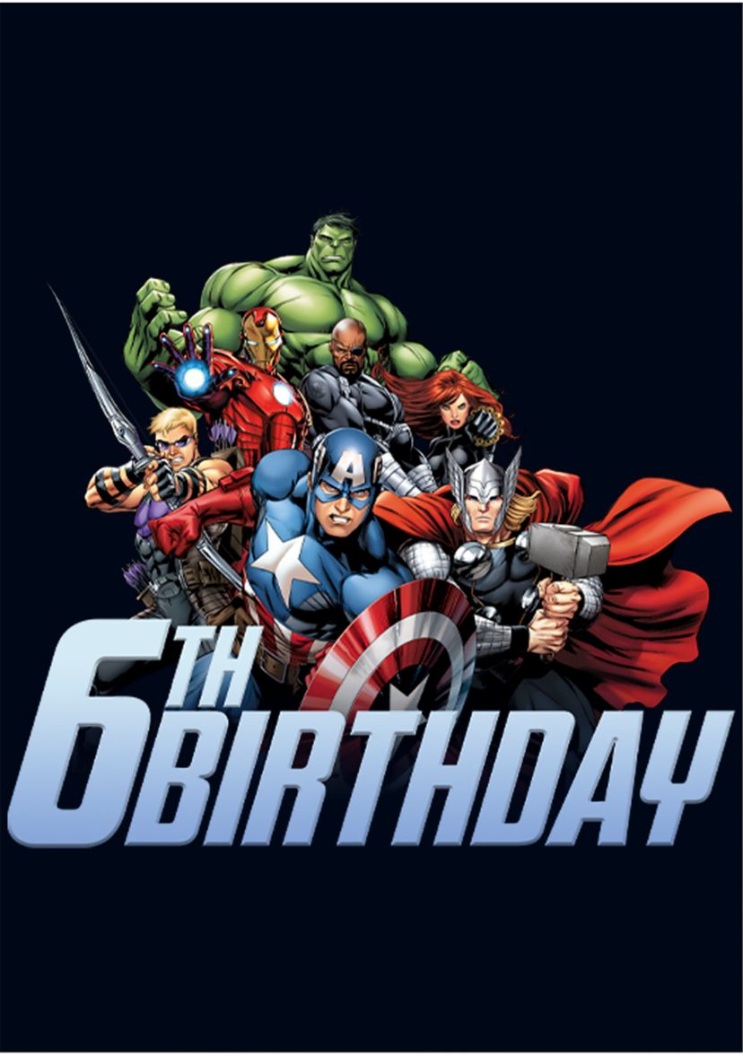 Girls 46x Marvel Avengers 6th Birthday Graphic Top
