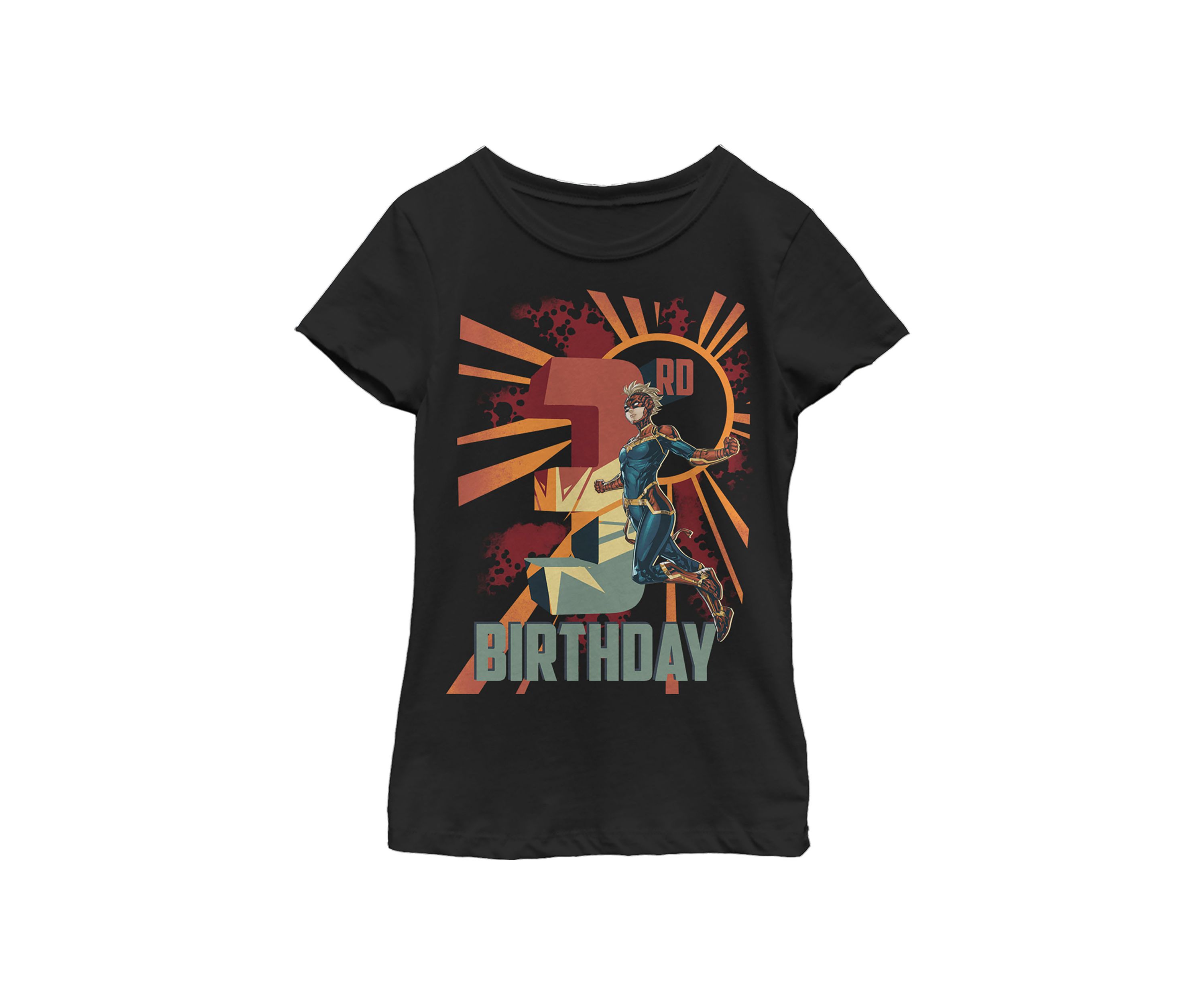 Girls 46x Marvel Cap Marv 3rd Bday Graphic Top