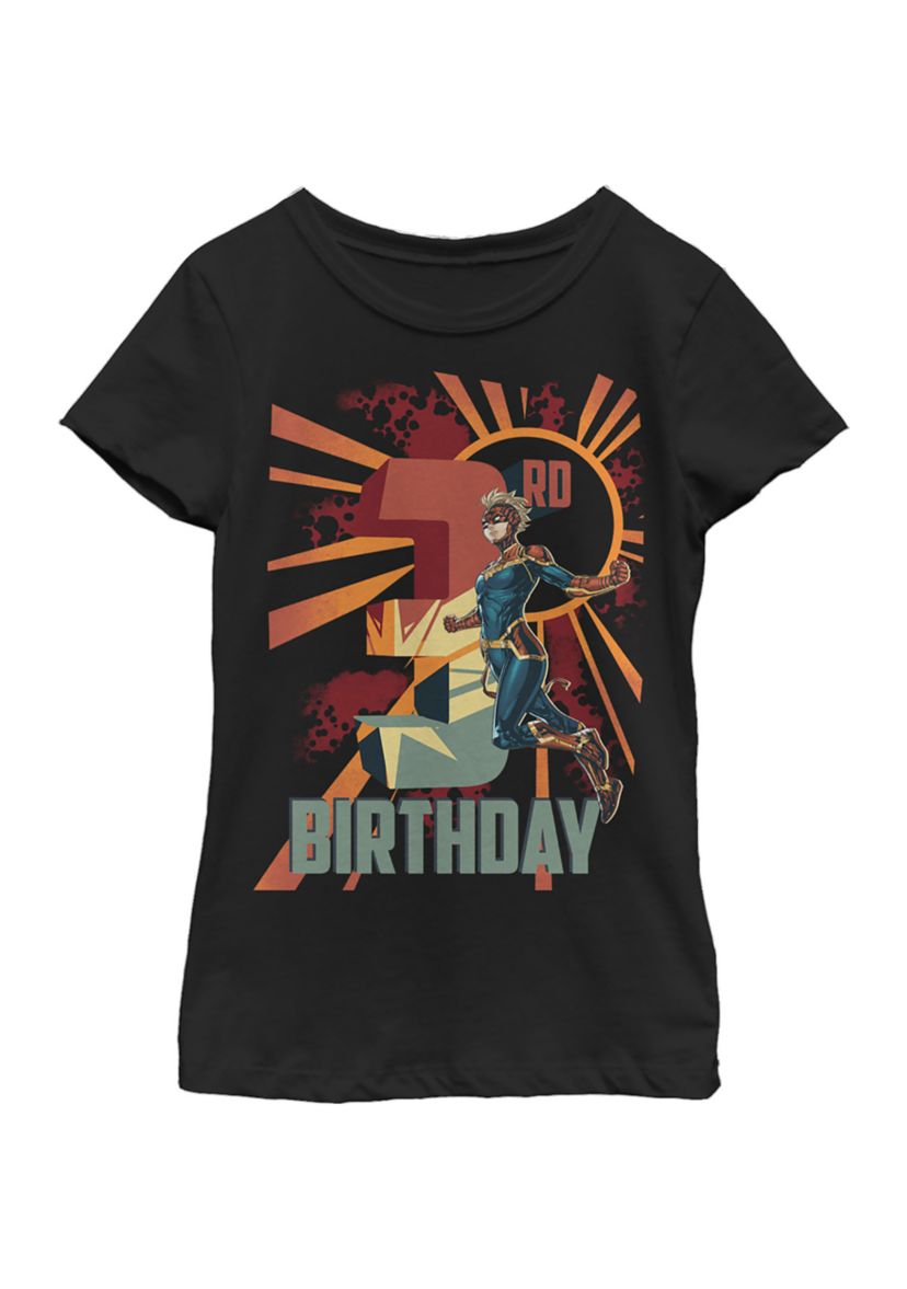 Girls 46x Marvel Cap Marv 3rd Bday Graphic Top