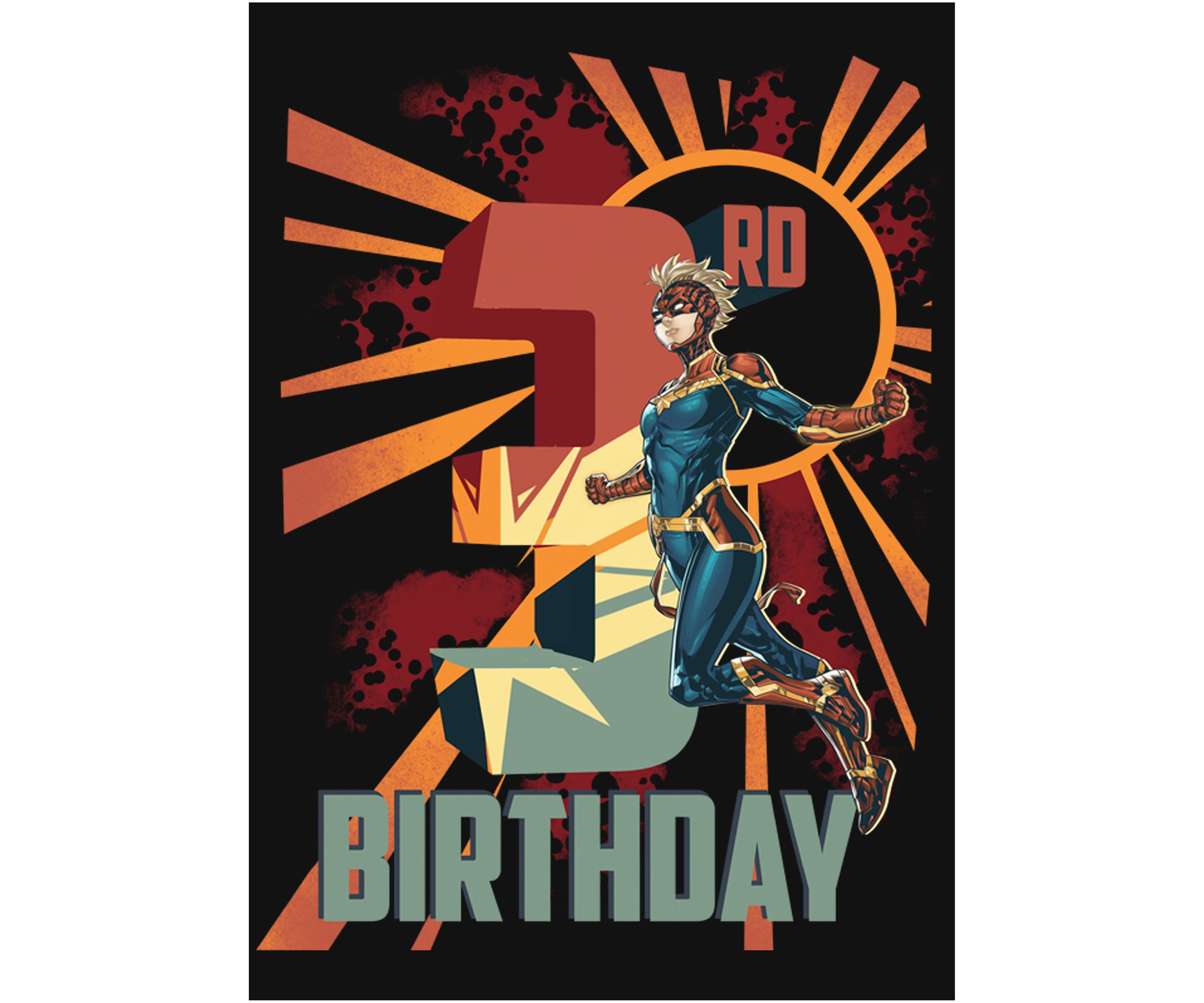 Girls 46x Marvel Cap Marv 3rd Bday Graphic Top