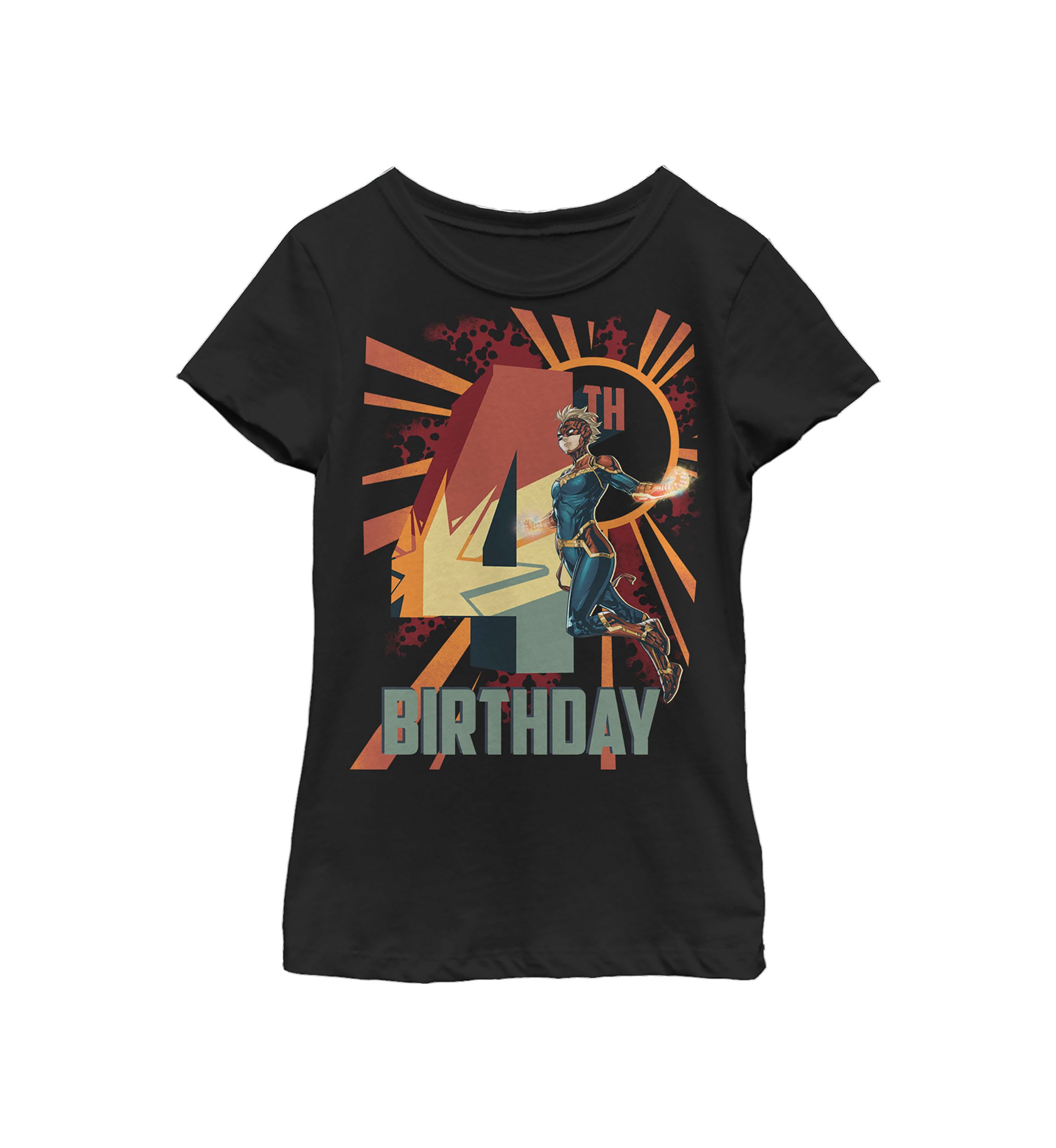 Girls 46x Marvel Cap Marv 4th Bday Graphic Top