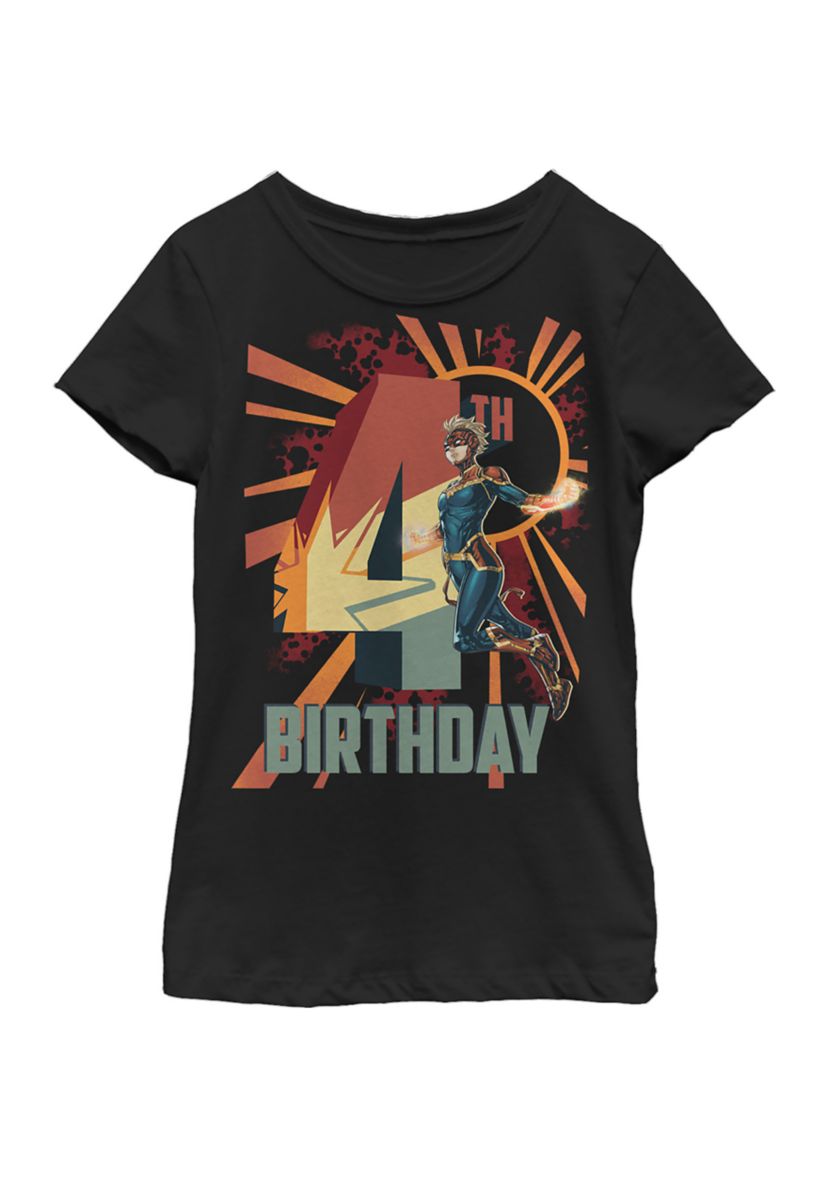 Girls 46x Marvel Cap Marv 4th Bday Graphic Top