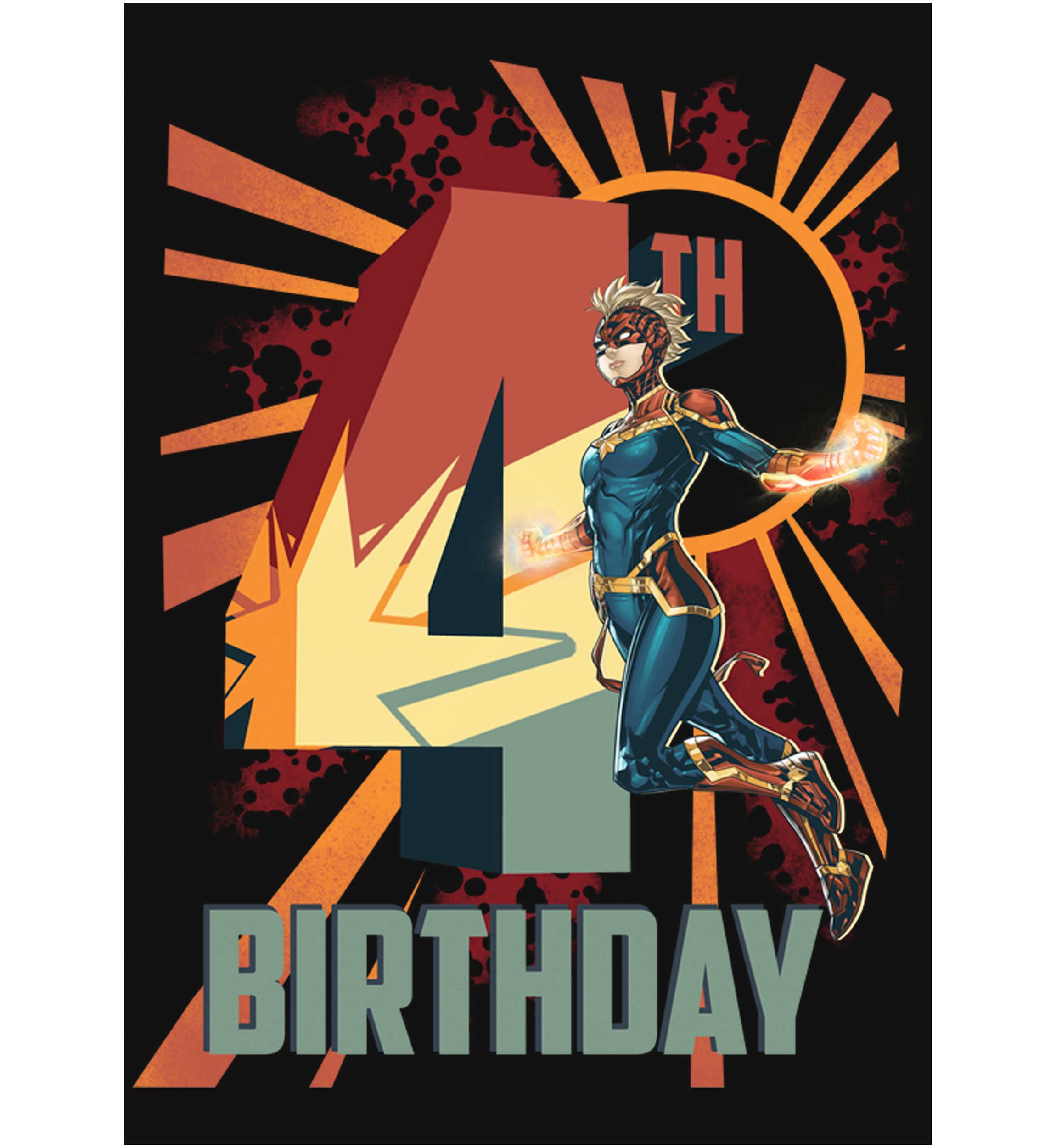 Girls 46x Marvel Cap Marv 4th Bday Graphic Top